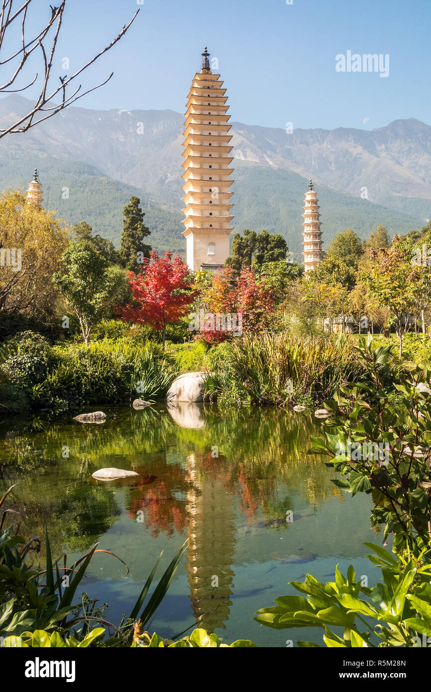 Tre Pagode a dali,Cina Foto Stock