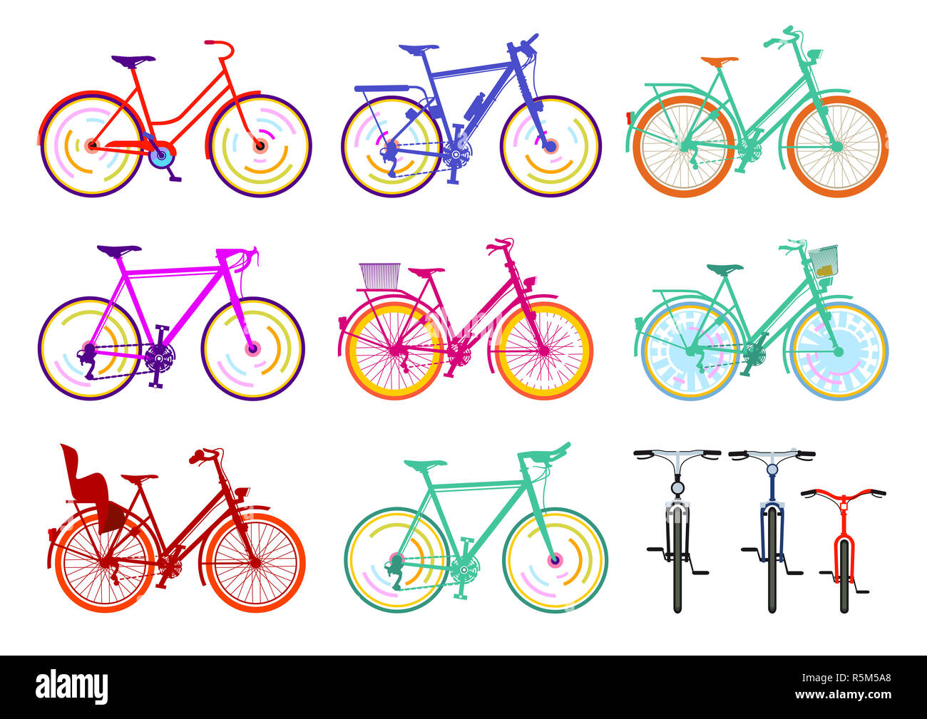 Un gruppo di biciclette Foto Stock