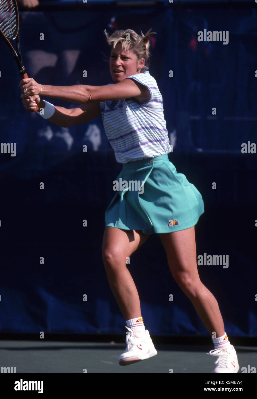 Chris Evert concorrenti negli Stati Uniti Aperto in Flushing Meadows durante gli anni ottanta. Foto Stock