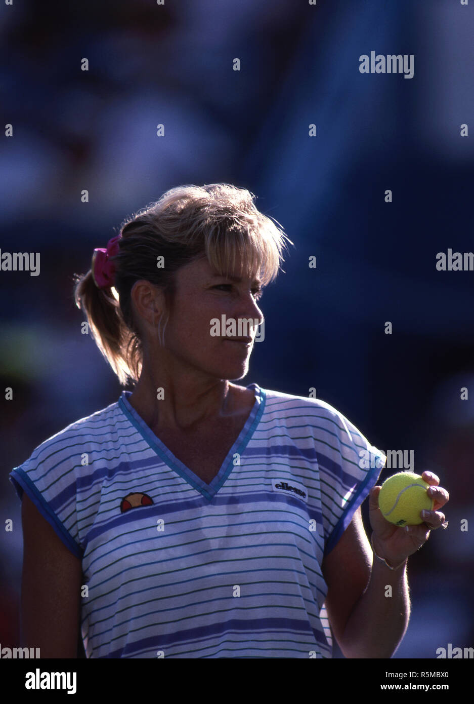 Chris Evert concorrenti negli Stati Uniti Aperto in Flushing Meadows durante gli anni ottanta. Foto Stock