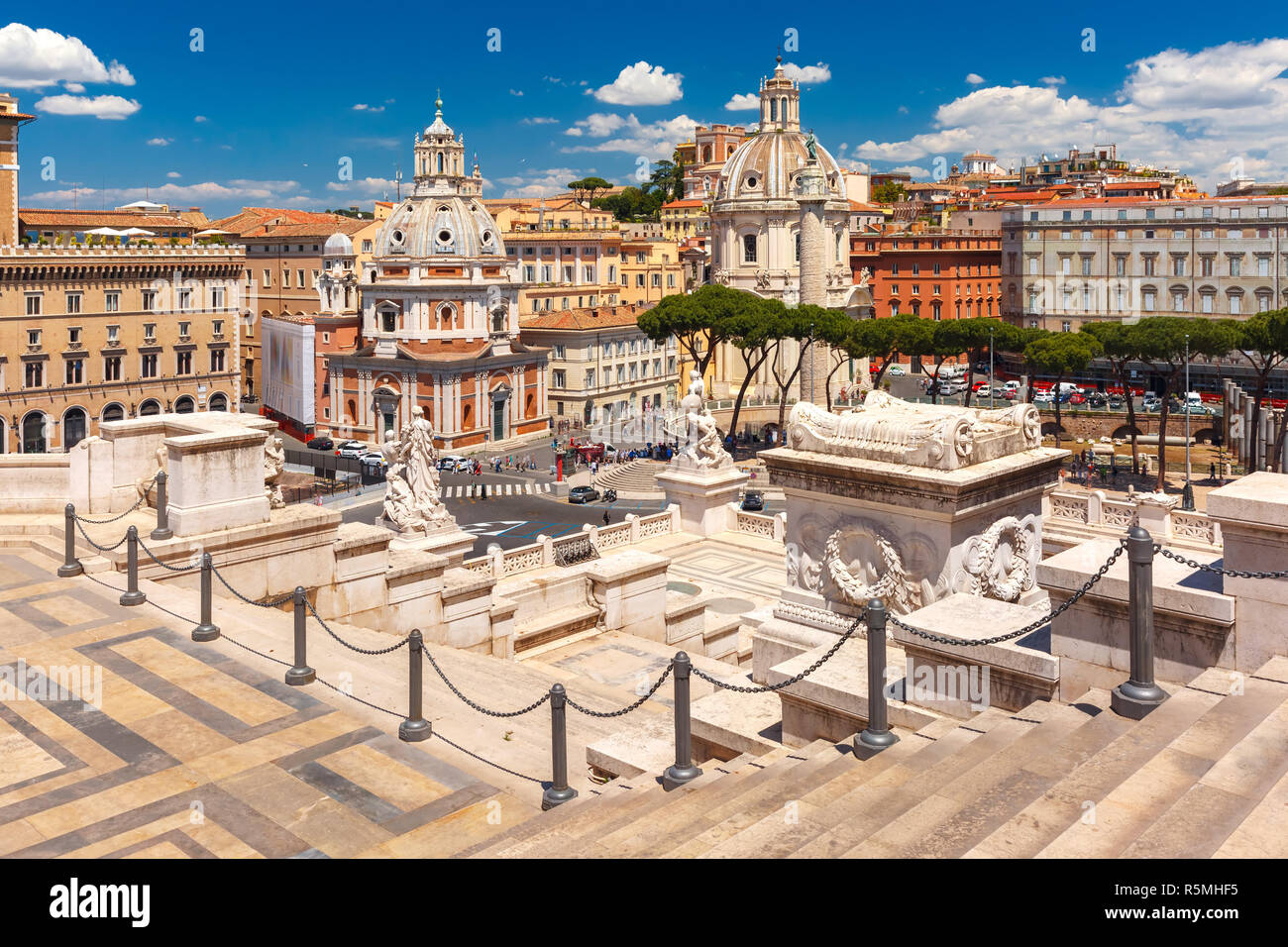 Antico Foro Traiano a Roma, Italia Foto Stock