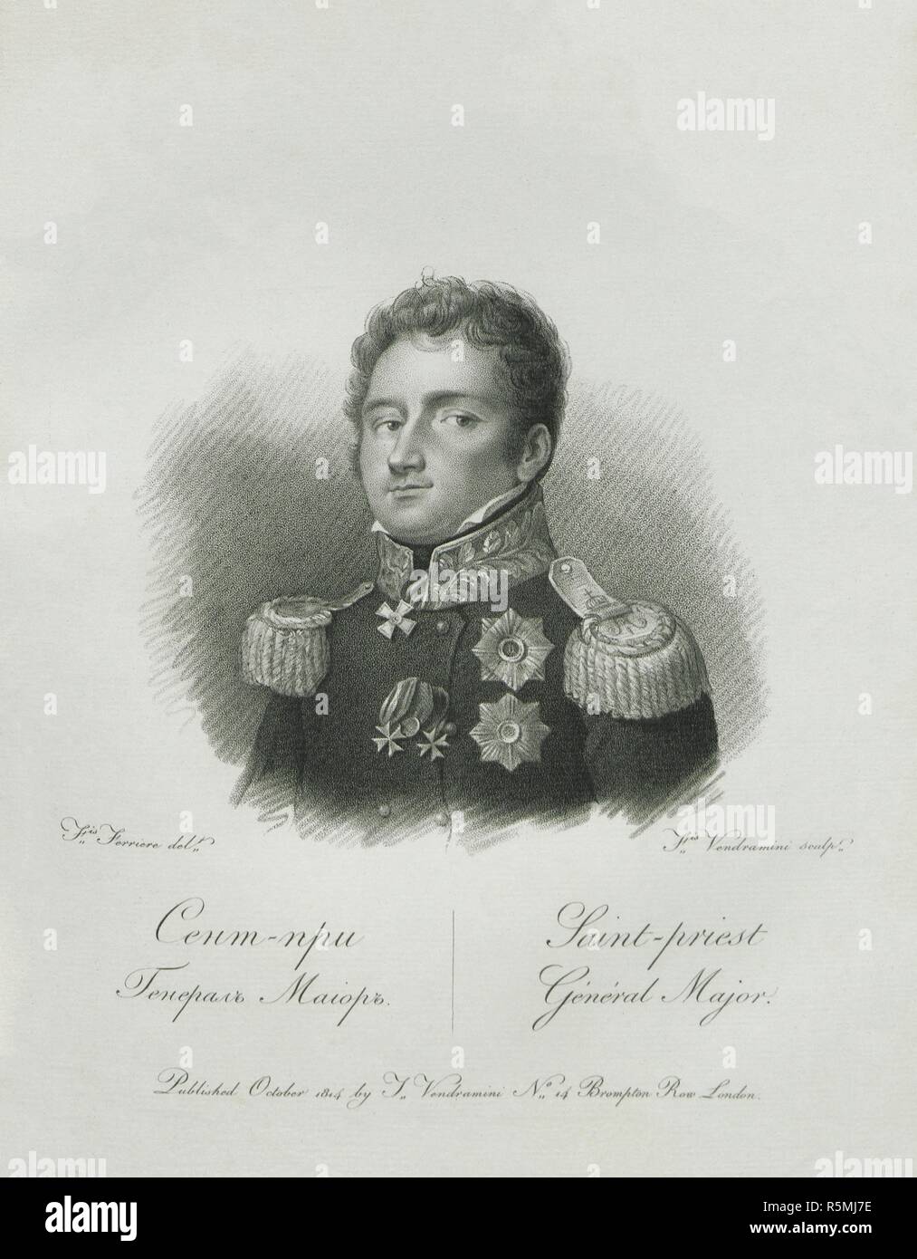 Guillaume Emmanuel Guignard, vicomte de Saint-Priest (1776-1814). Museo: Collezione privata. Autore: Vendramini, Francesco. Foto Stock