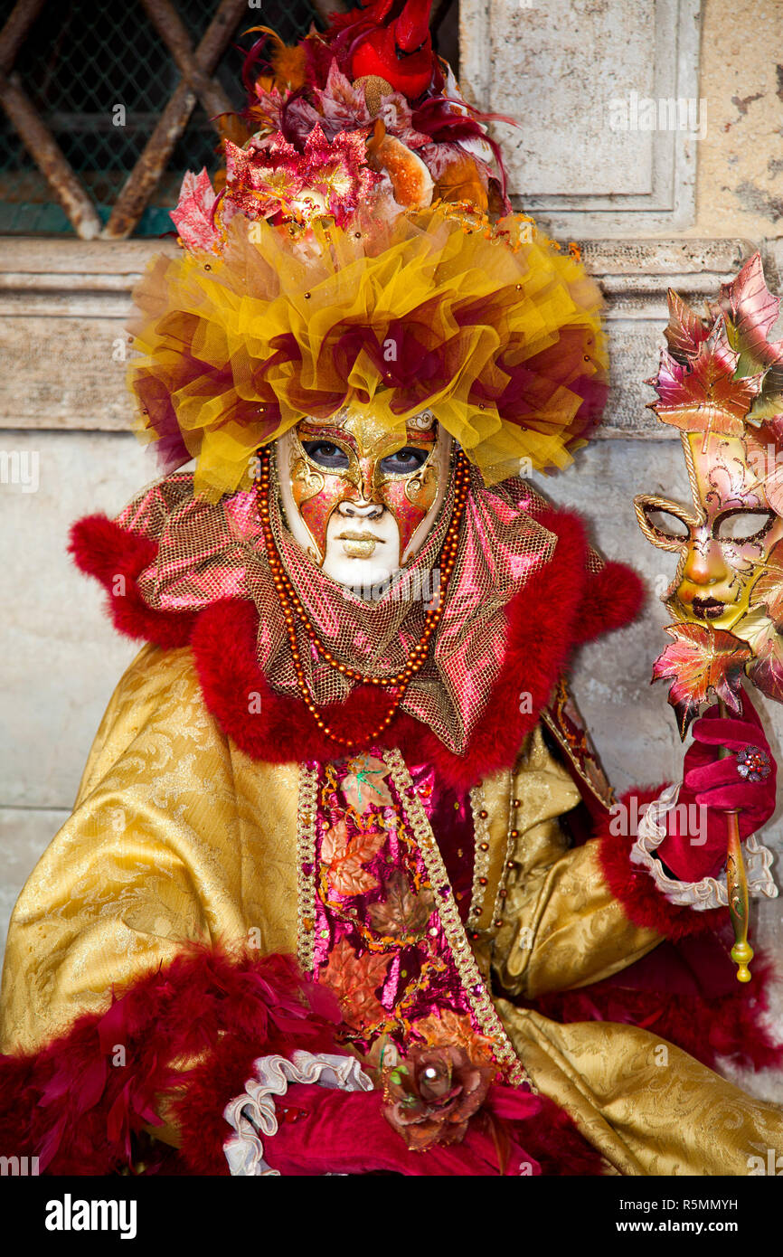 Partecipante in costume al 2011 Carnivale celebrazioni a Venezia Italia Foto Stock