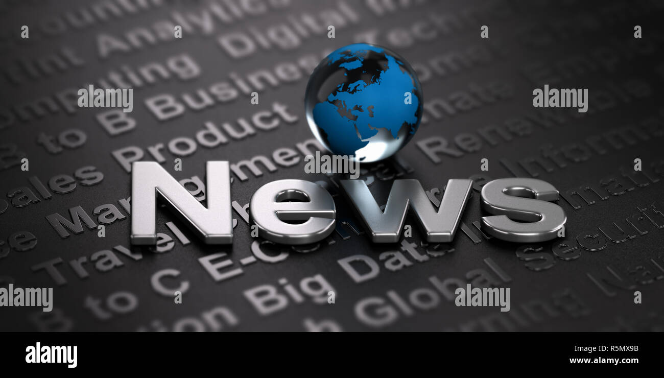 Notizie dal mondo dello sfondo. Concetto di media Foto Stock
