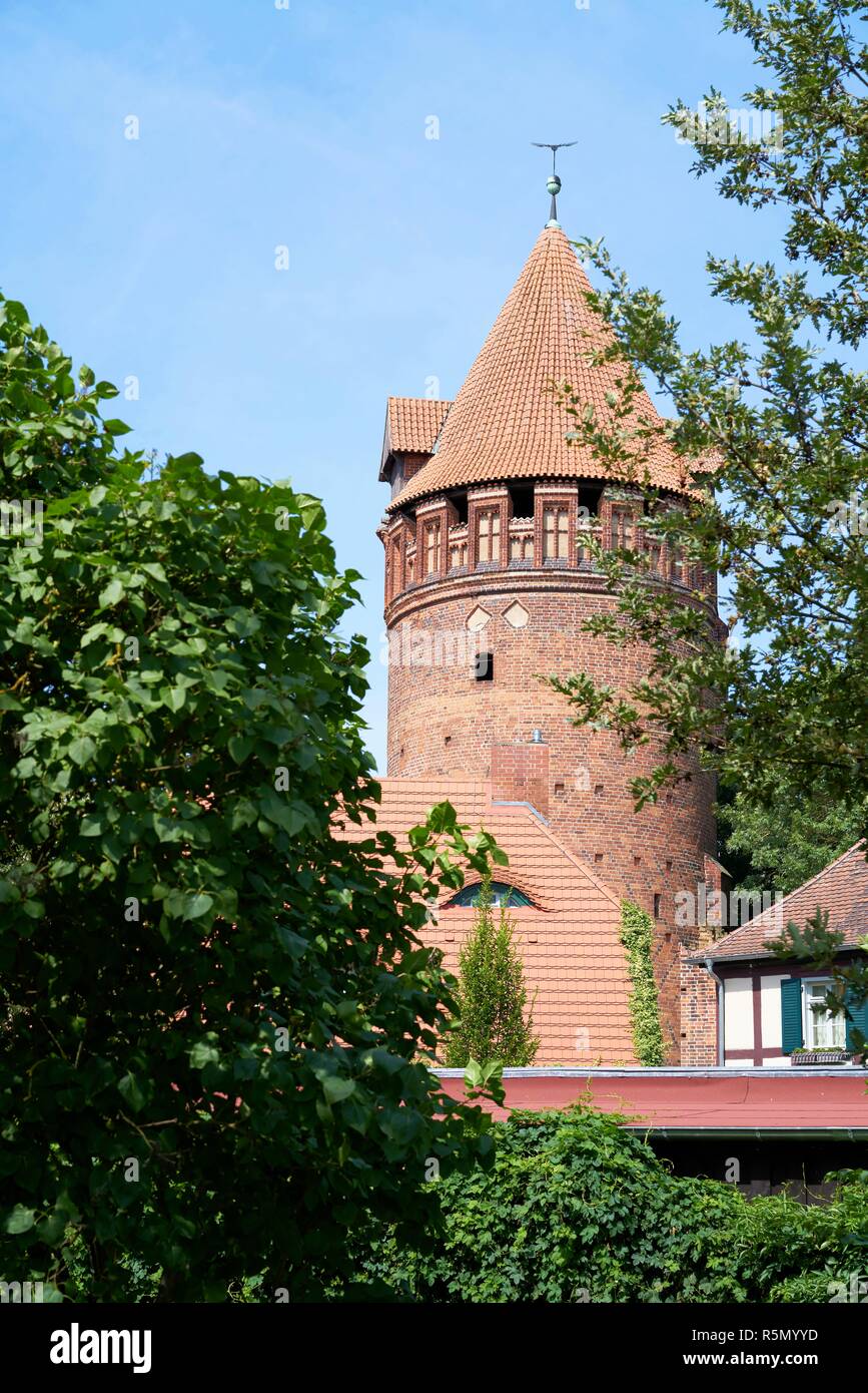 Prigione medievale torre presso il castello di tangermÃ¼nde Foto Stock