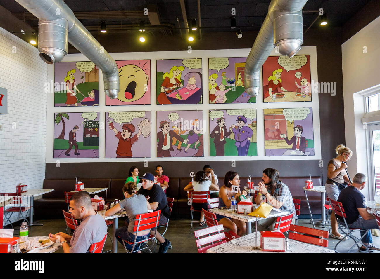 Miami Florida, Biscayne Boulevard, The Daily Creative Food Company, tema quotidiano, caffetteria, ristorante ristoranti cibo mangiare fuori caffè cafè bi Foto Stock