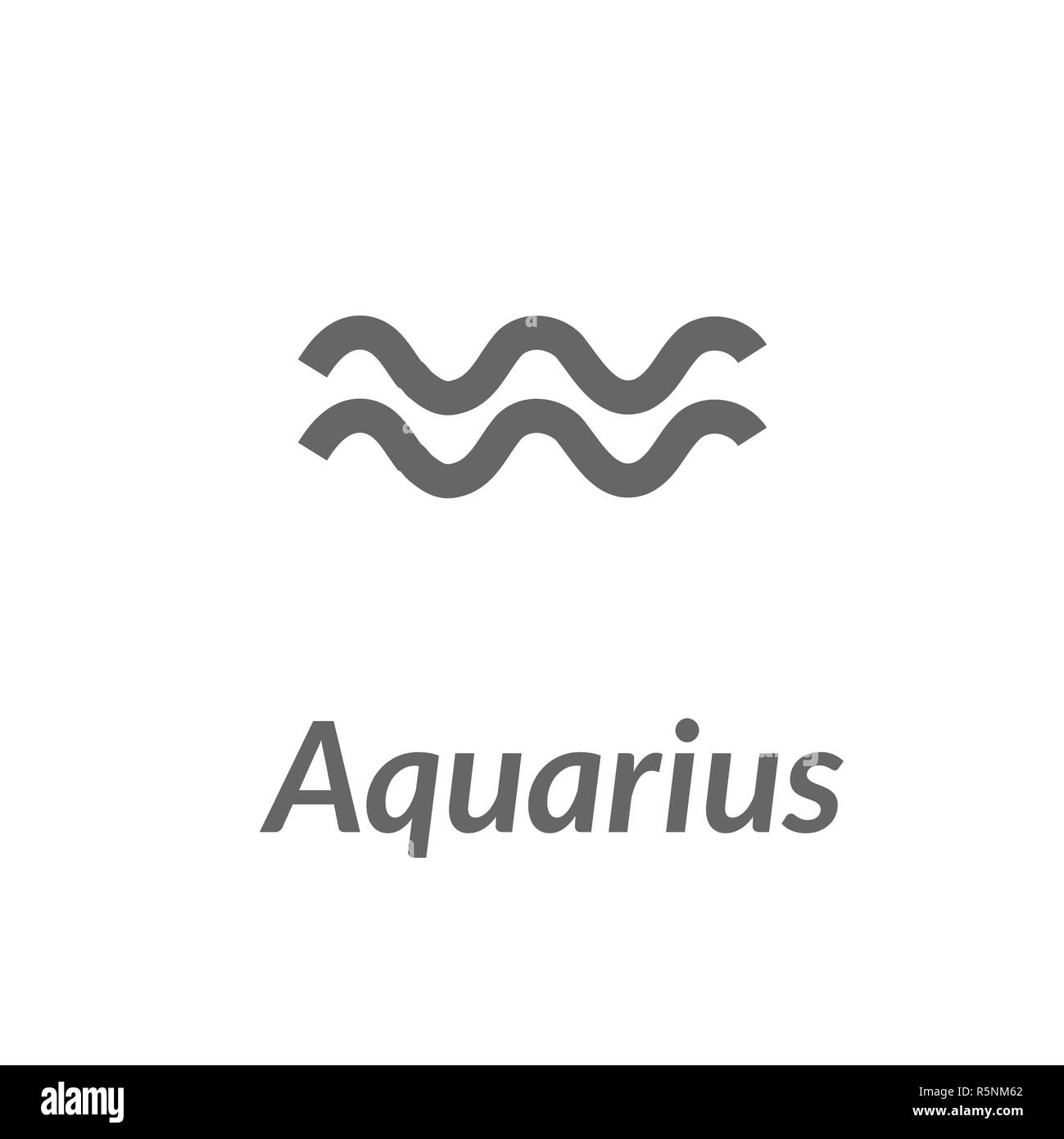 Il Water-Bearer aquarius cantare. Star constellation elemento vettore. Età di Aquarius costellazione di simboli dello zodiaco su sfondo chiaro. Foto Stock