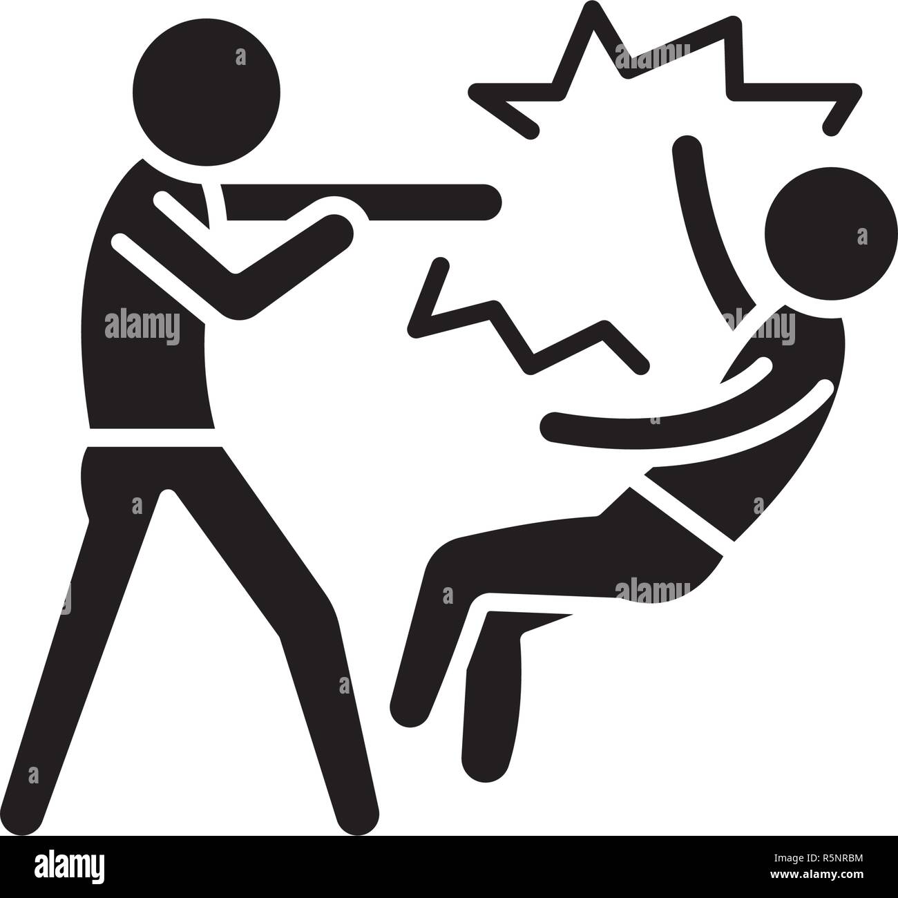 Lotta nero icona, segno del vettore su sfondo isolato. Lotta concetto simbolo, illustrazione Illustrazione Vettoriale
