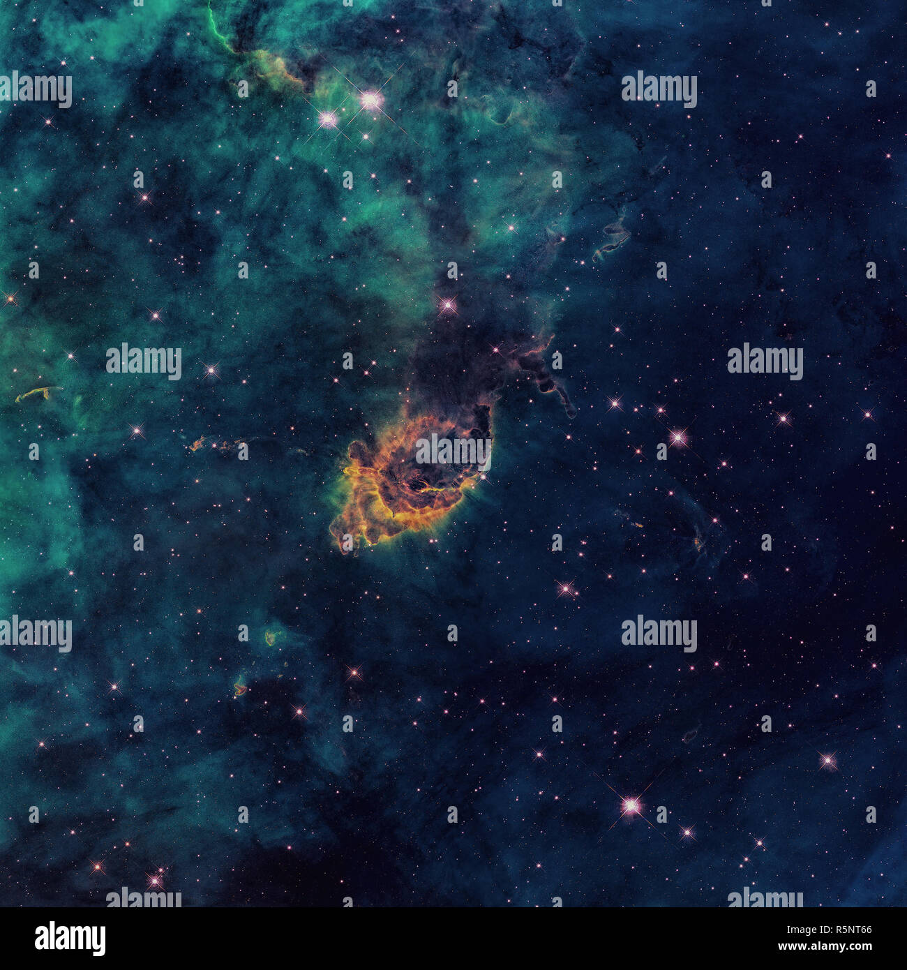 Universo riempiti con getto stellare, stelle nebulosa e Galaxy. Foto Stock