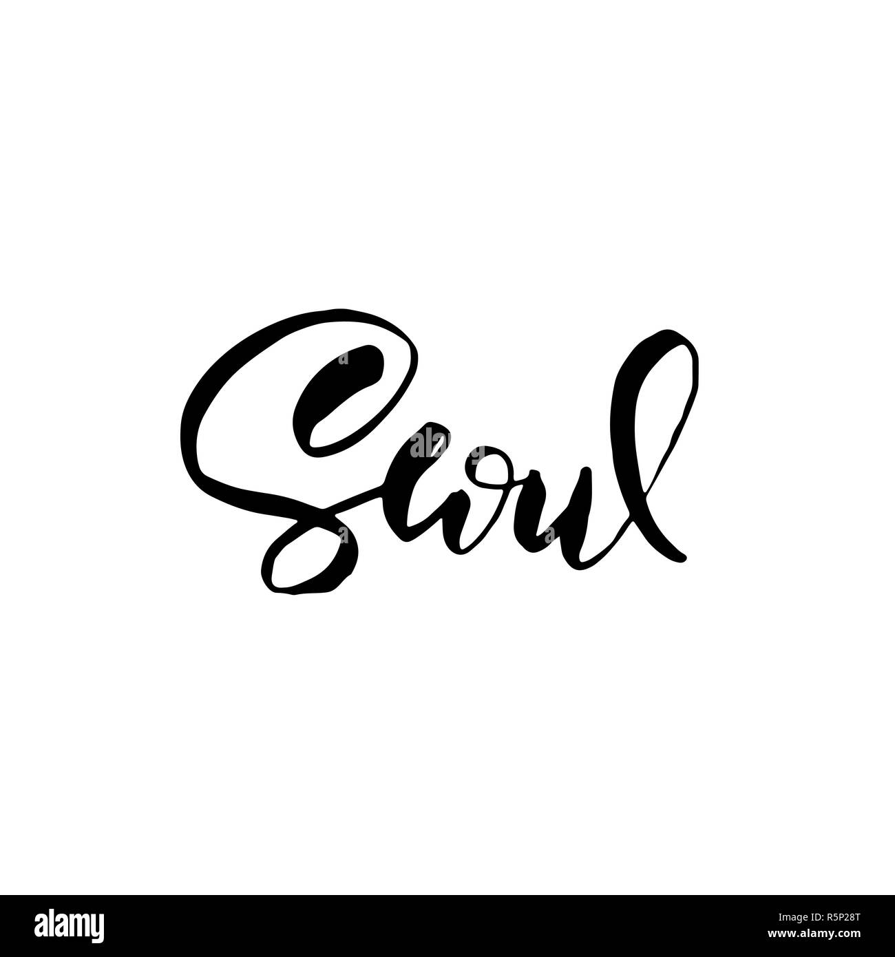 Seul in Corea. Tipografia pennello asciutto lettering design. Disegnato a mano poster di calligrafia. Illustrazione Vettoriale. Illustrazione Vettoriale