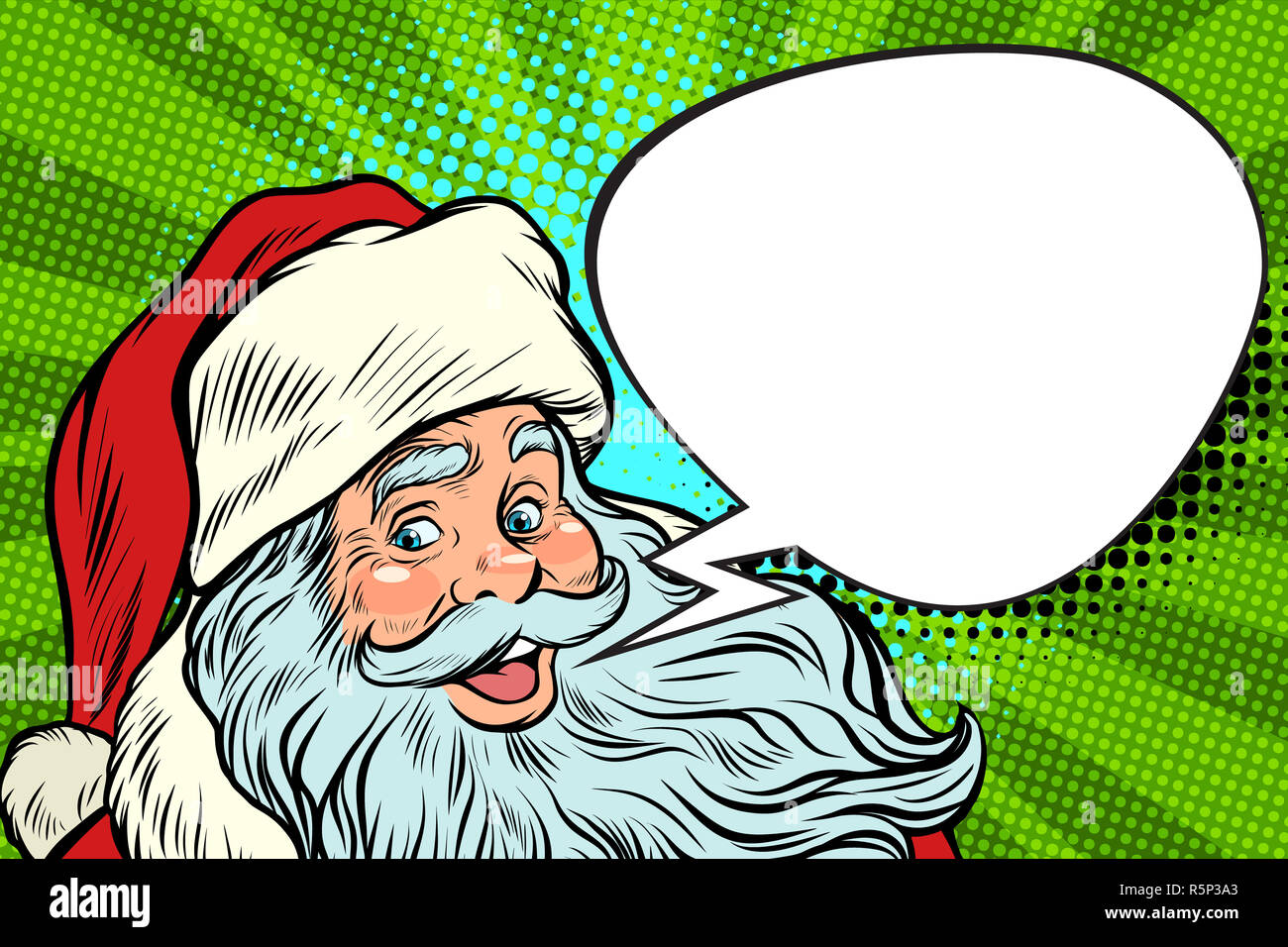 Santa Claus cartoon bolla, auguri di Natale Foto Stock