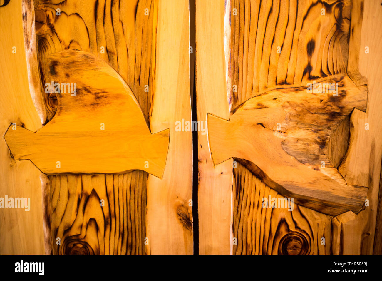Scorched color legno e texture closeup Foto Stock