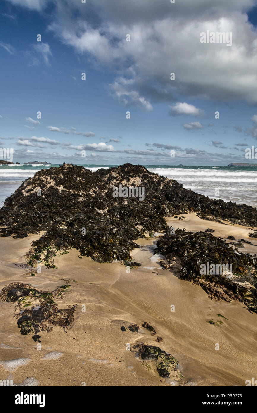 Formazione di roccia, Harlyn Bay, Cornwall, Regno Unito Foto Stock