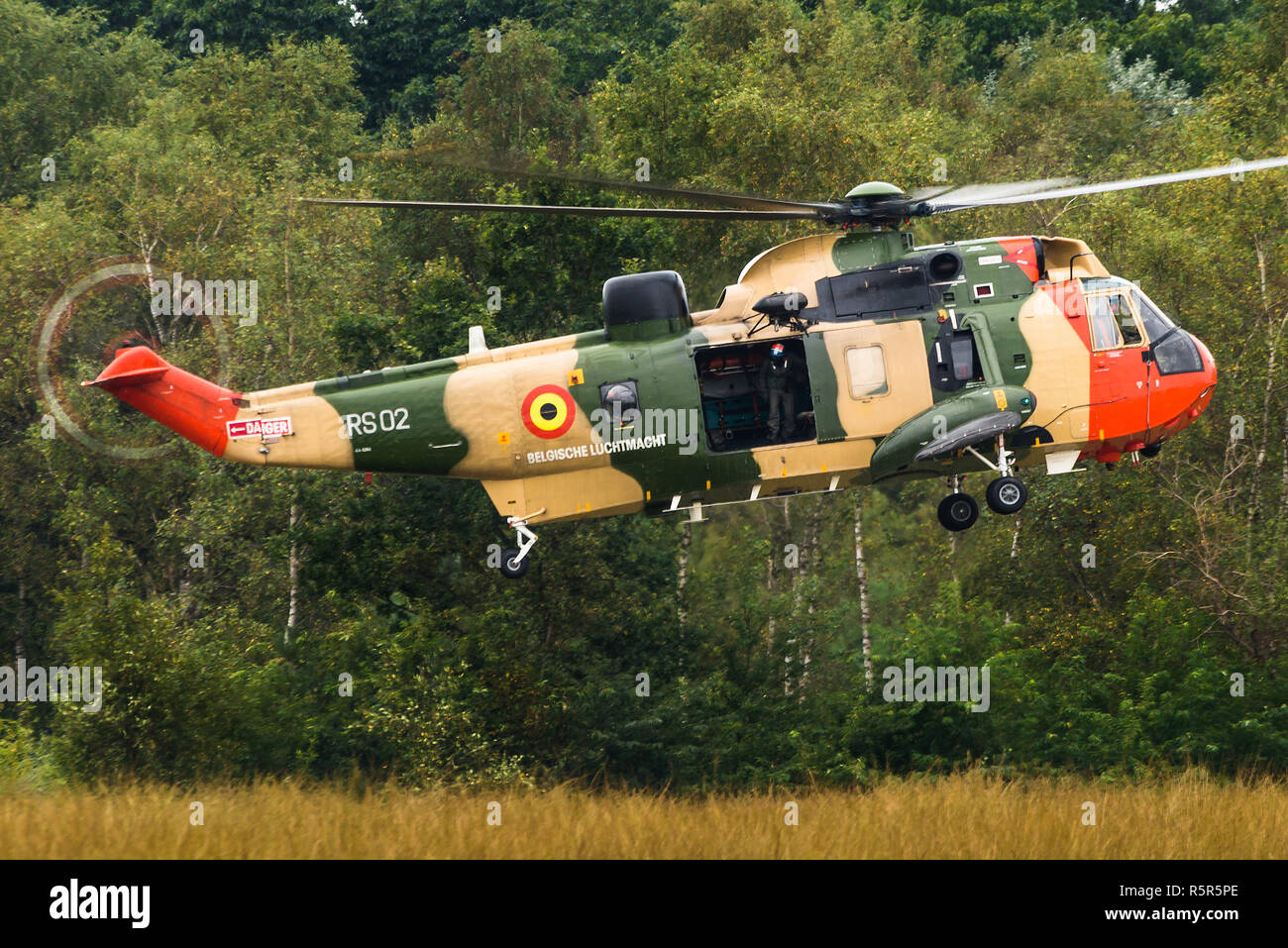 Un Westland Sea King Mk.48 ricerca e salvataggio in elicottero dal quarantesimo squadrone belga della Air Force. Foto Stock