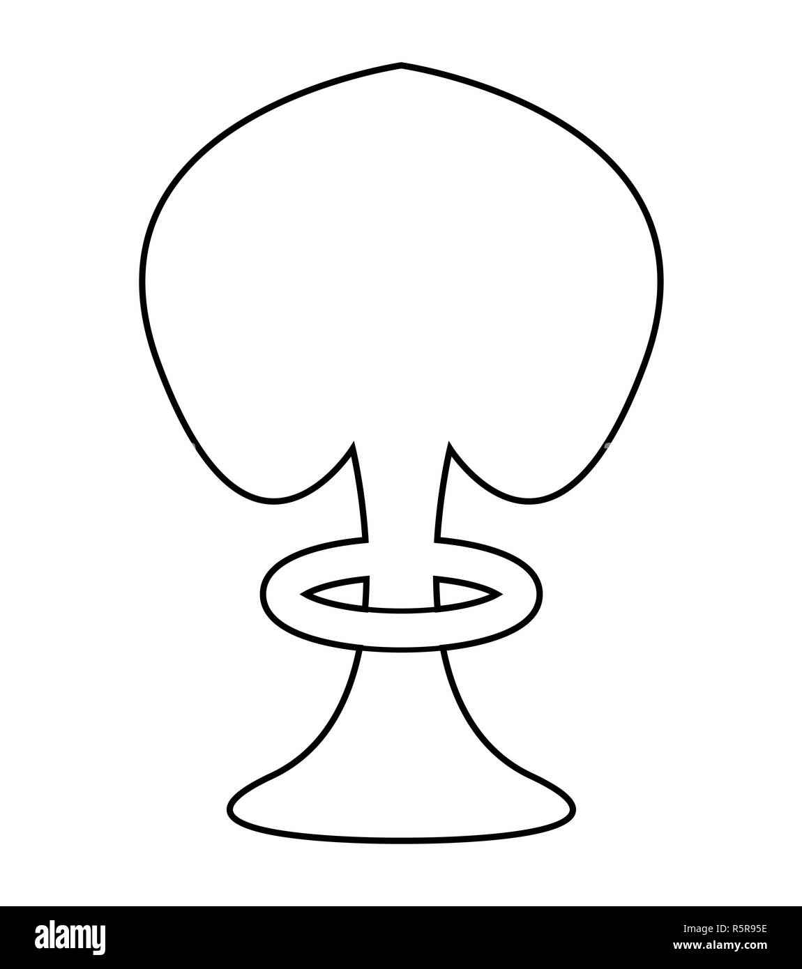 Mushroom cloud, esplosione nucleare silhouette, vettore icona simbolo di design. Foto Stock