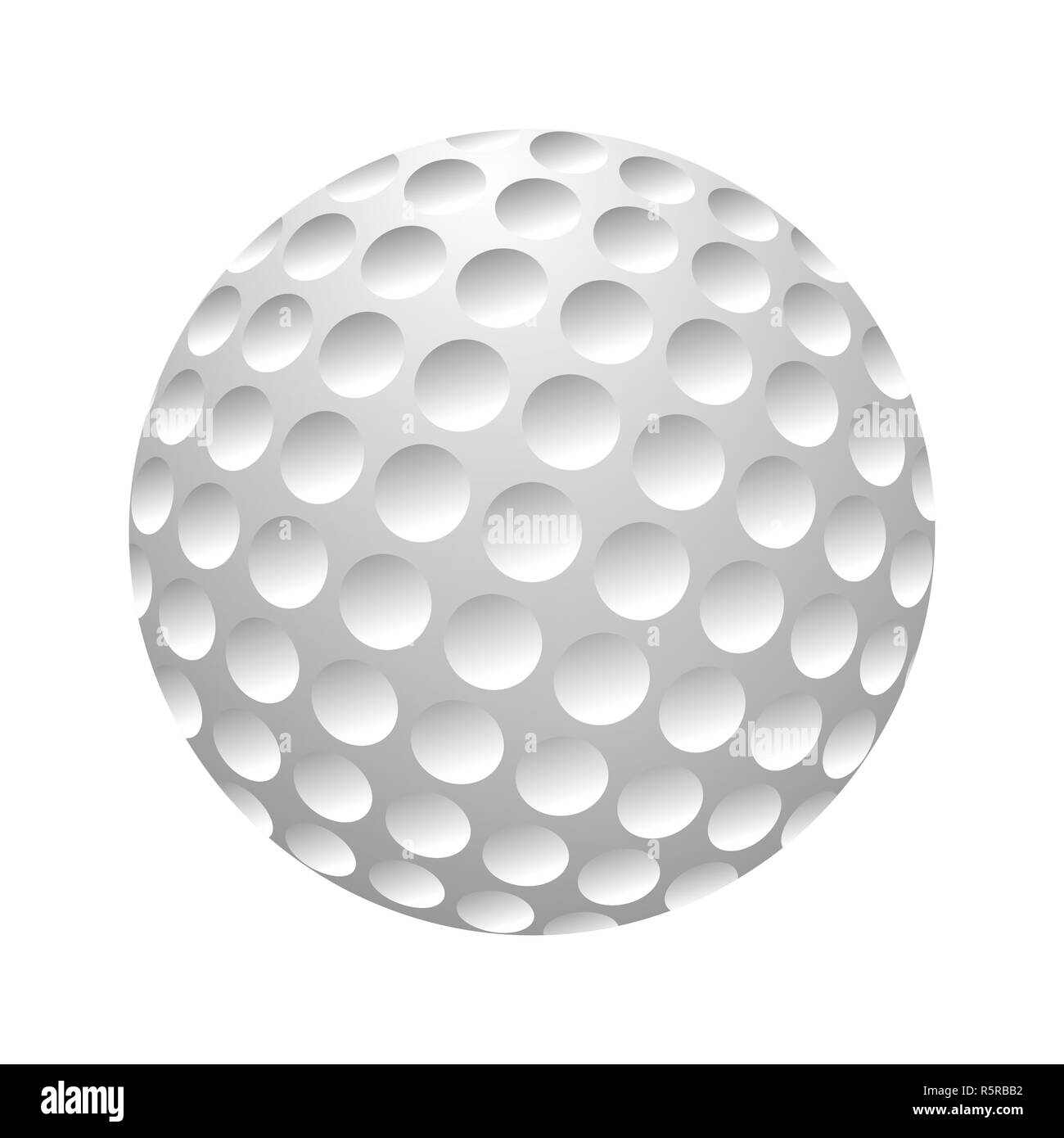 Golfball vettore realistiche. Immagine della singola attrezzatura da golf, sfera illustrazione isolati su sfondo bianco. Foto Stock
