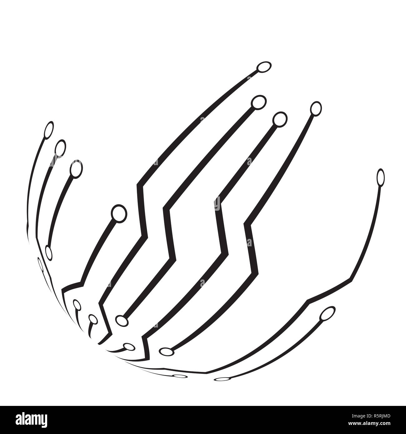 Percorso benessere scheda logo globe vettore icona simbolo di design. Foto Stock