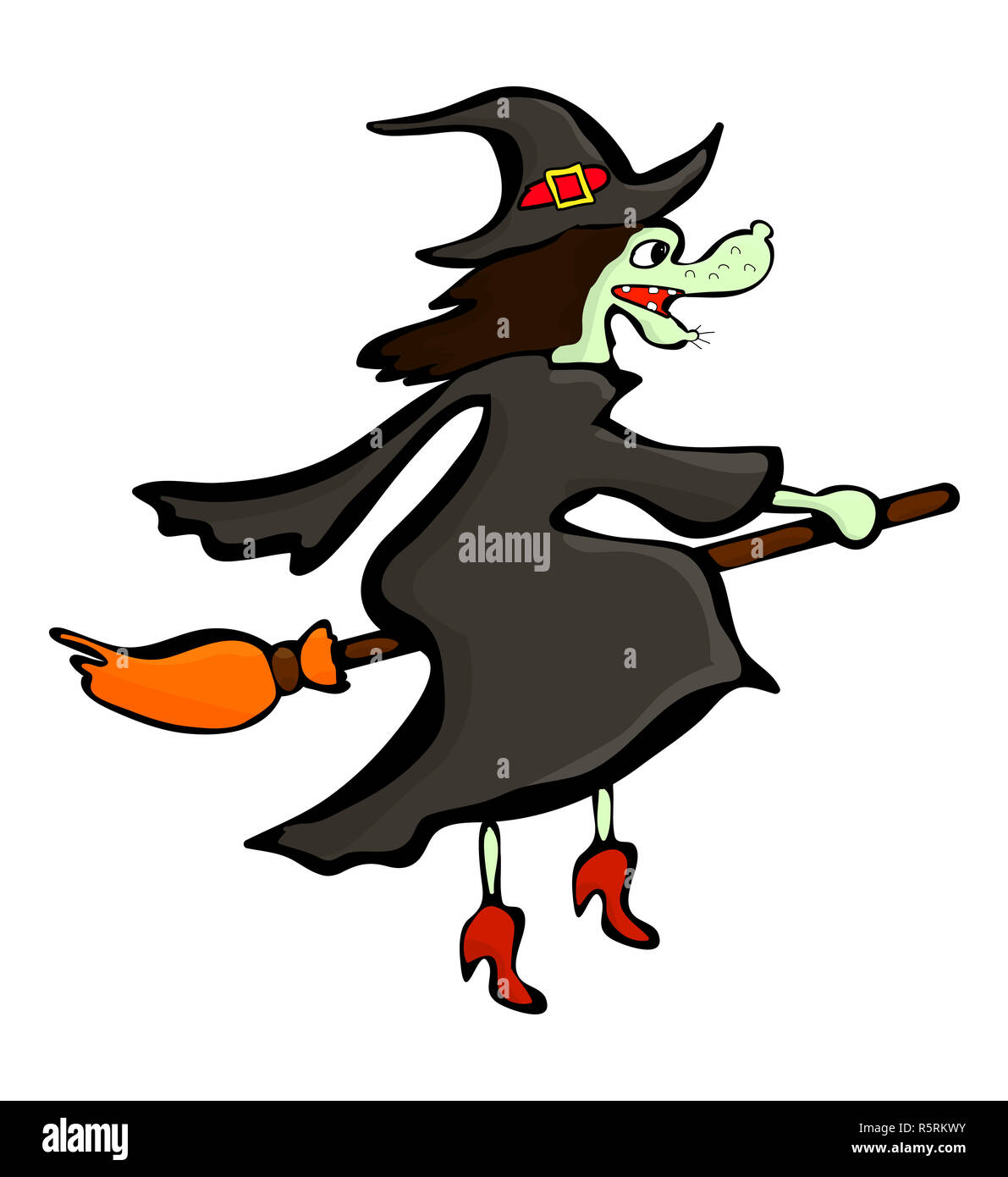 Creepy halloween scary witch vettore icona simbolo di design. Foto Stock