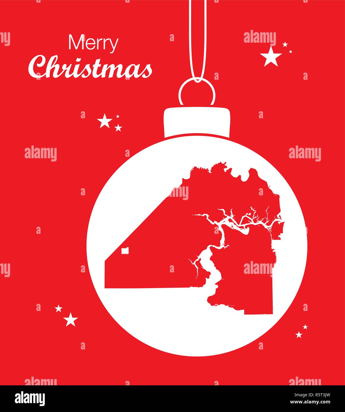 Buon Natale illustrazione con tema mappa di Jacksonville in Florida Illustrazione Vettoriale