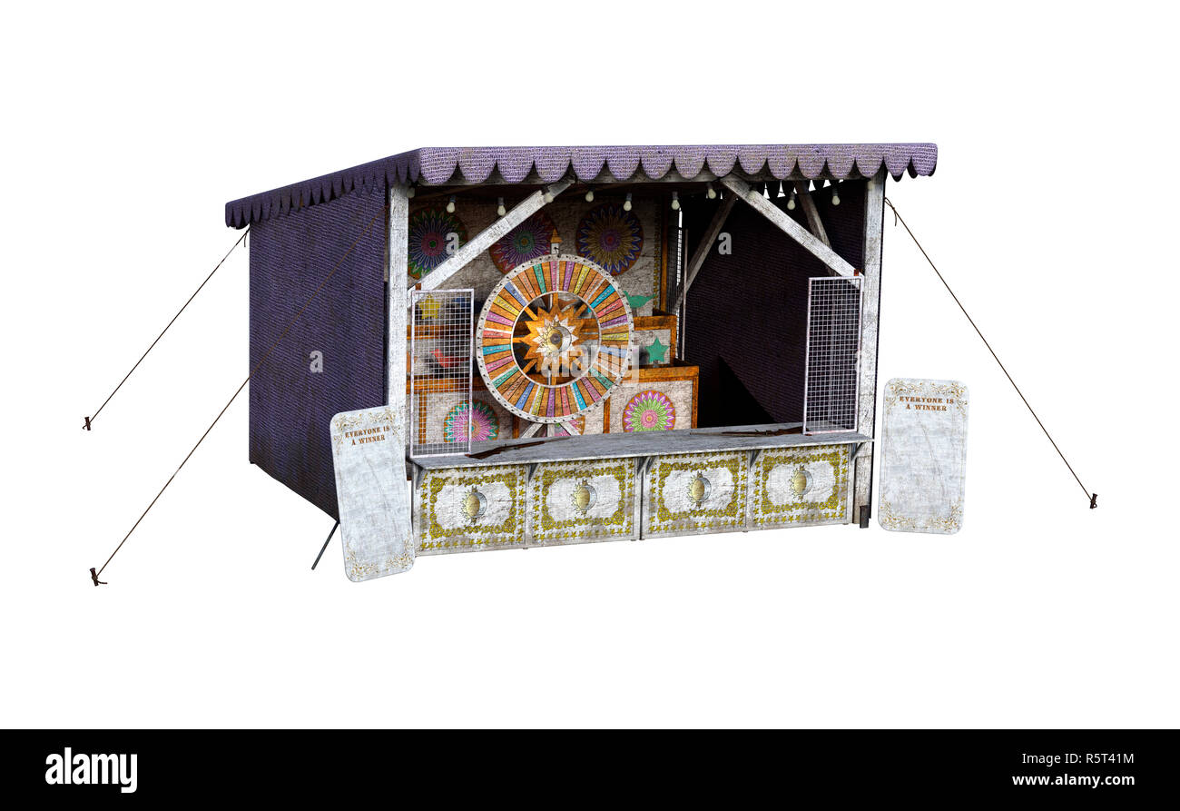 3D Rendering Carnevale Shooting Gallery su bianco Foto Stock