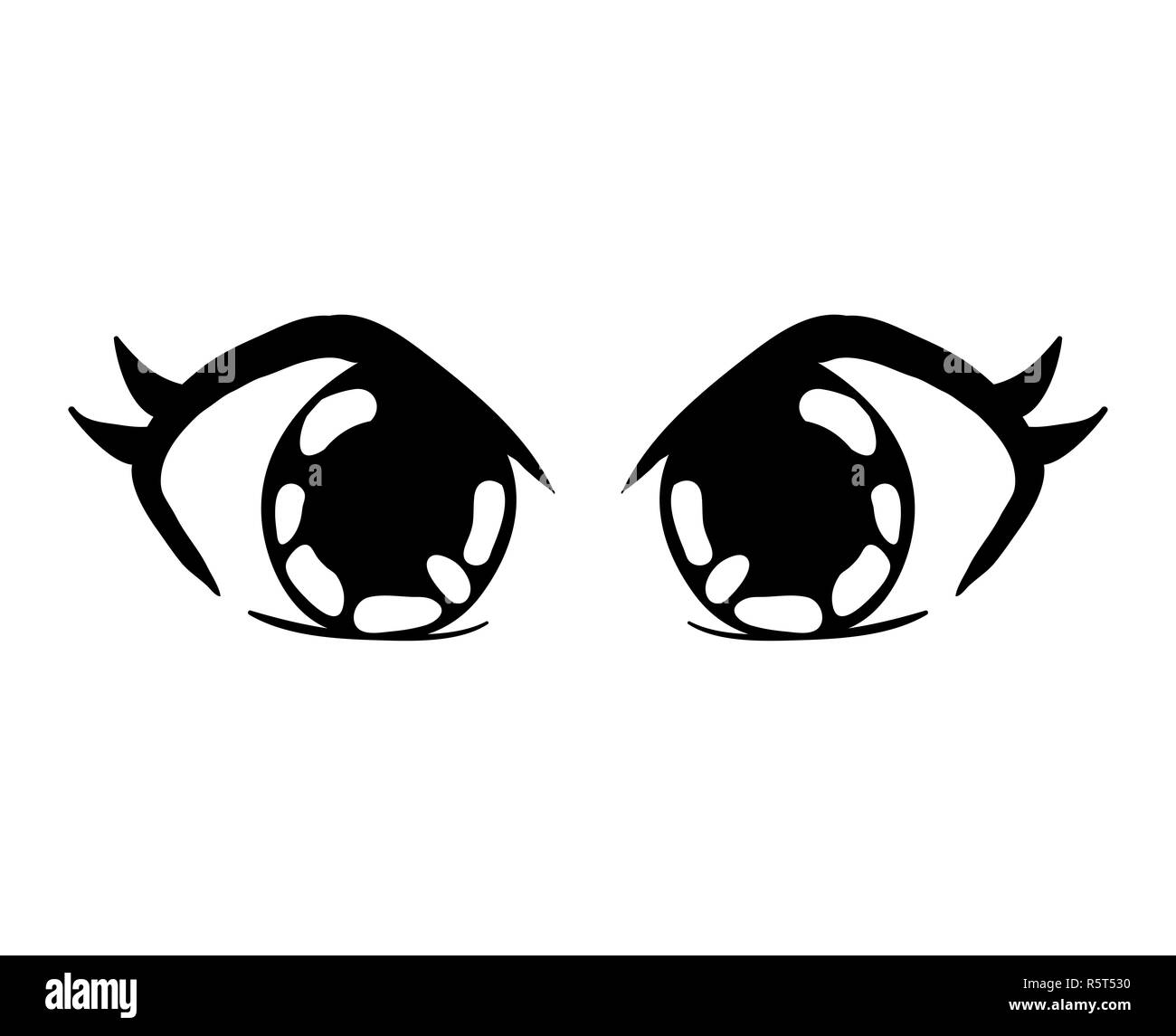 Manga occhi vettore icona simbolo di design. Bella illustrazione isolati su sfondo bianco Foto Stock