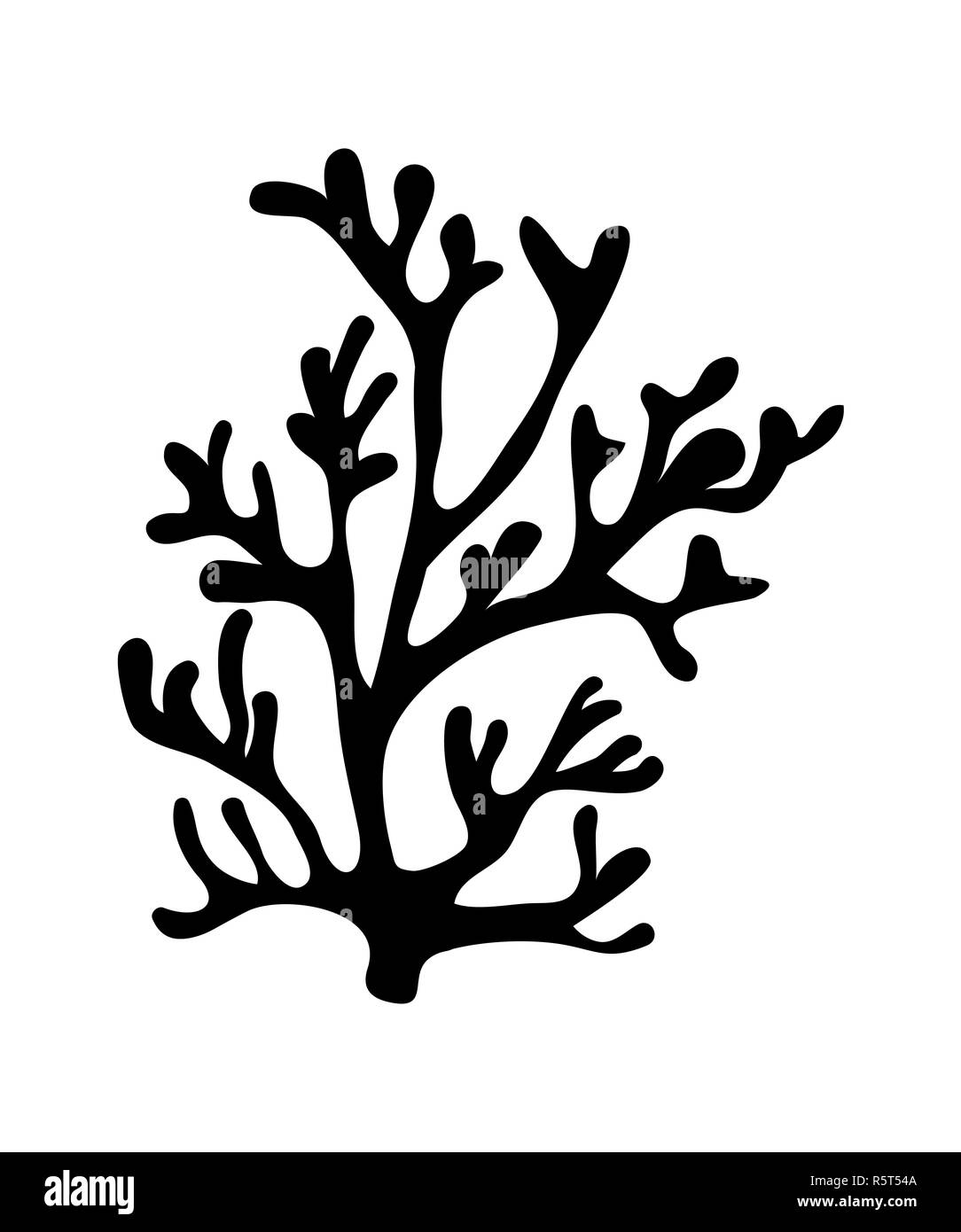 Alghe rosse silhouette vettore icona simbolo di design. Bella illustrazione isolati su sfondo bianco Foto Stock