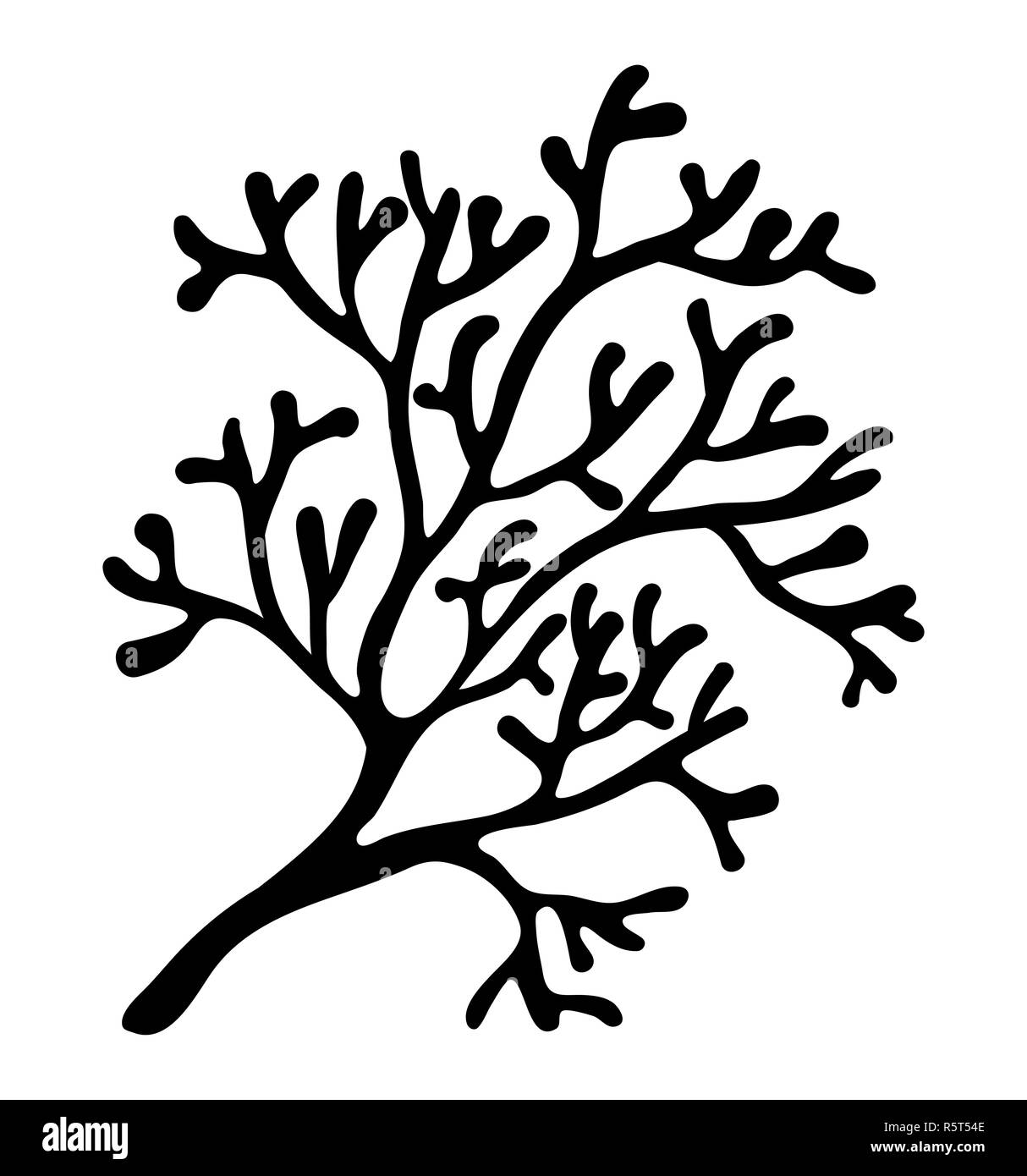 Alghe rosse silhouette vettore icona simbolo di design. Bella illustrazione isolati su sfondo bianco Foto Stock