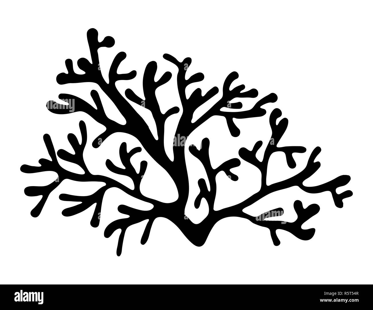 Alghe rosse silhouette vettore icona simbolo di design. Bella illustrazione isolati su sfondo bianco Foto Stock