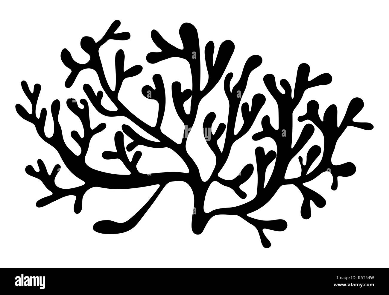 Alghe rosse silhouette vettore icona simbolo di design. Bella illustrazione isolati su sfondo bianco Foto Stock