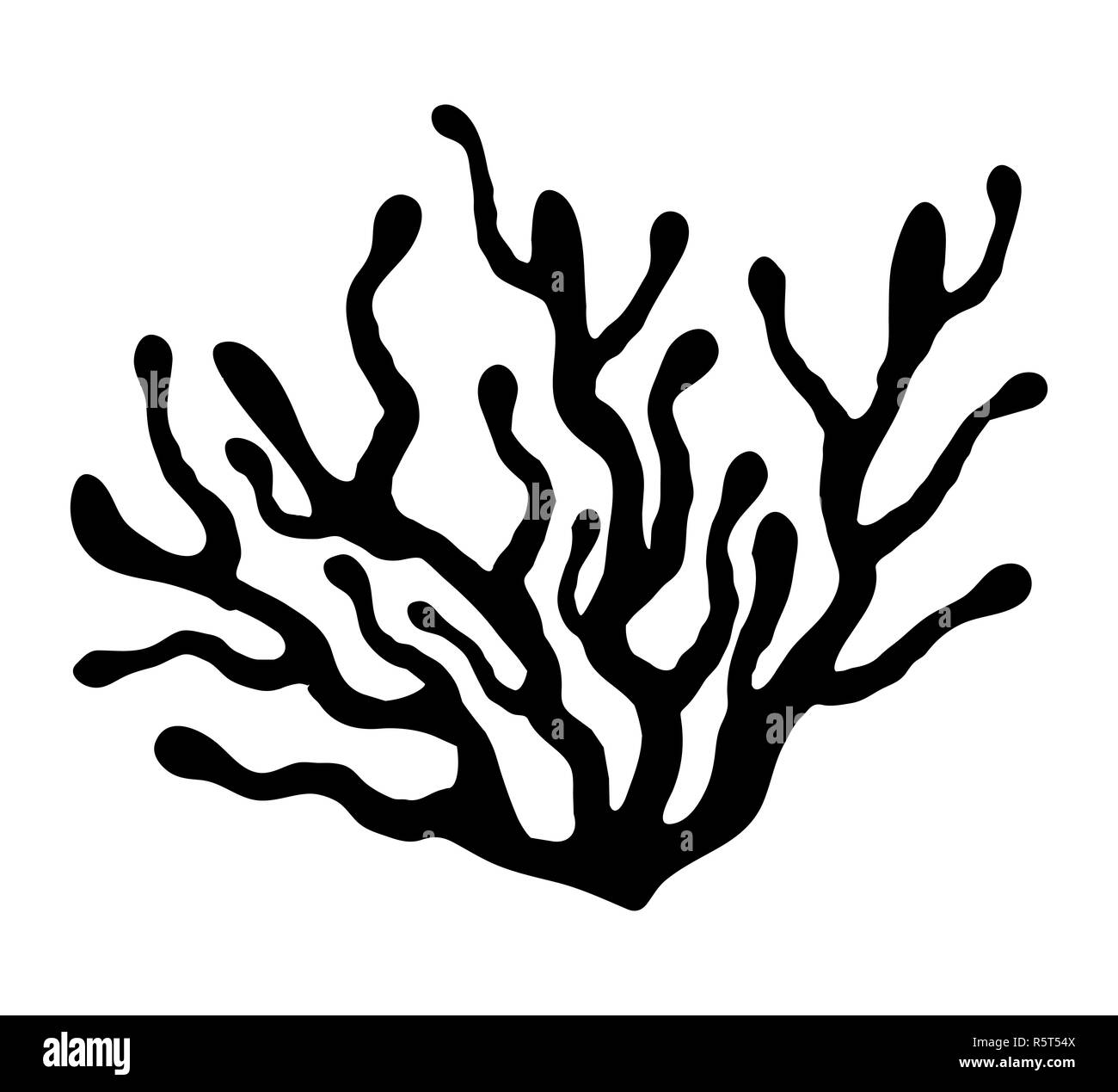 Alghe rosse silhouette vettore icona simbolo di design. Bella illustrazione isolati su sfondo bianco Foto Stock