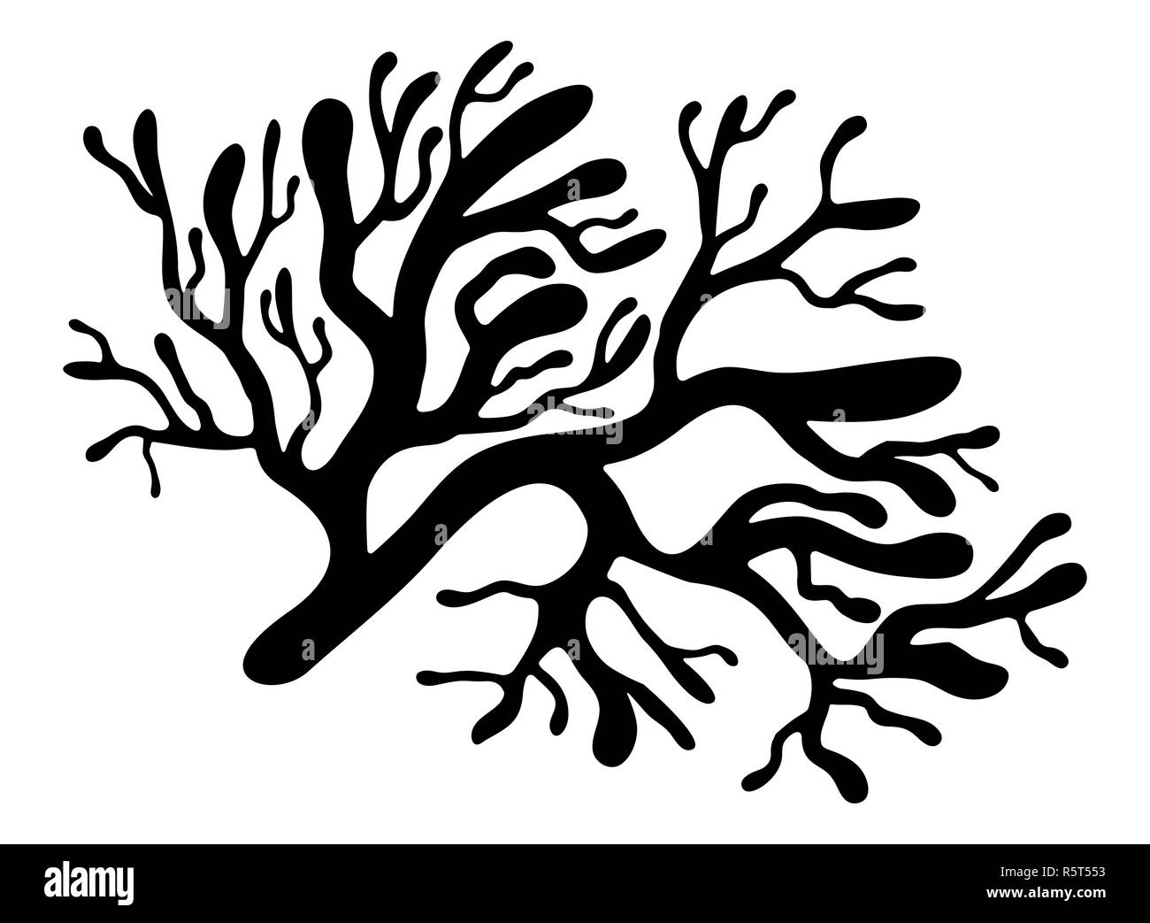 Alghe rosse silhouette vettore icona simbolo di design. Bella illustrazione isolati su sfondo bianco Foto Stock