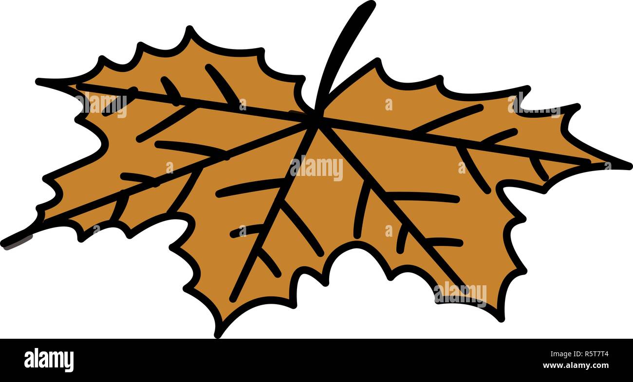 Secco icona foglia su sfondo bianco, illustrazione vettoriale Illustrazione Vettoriale