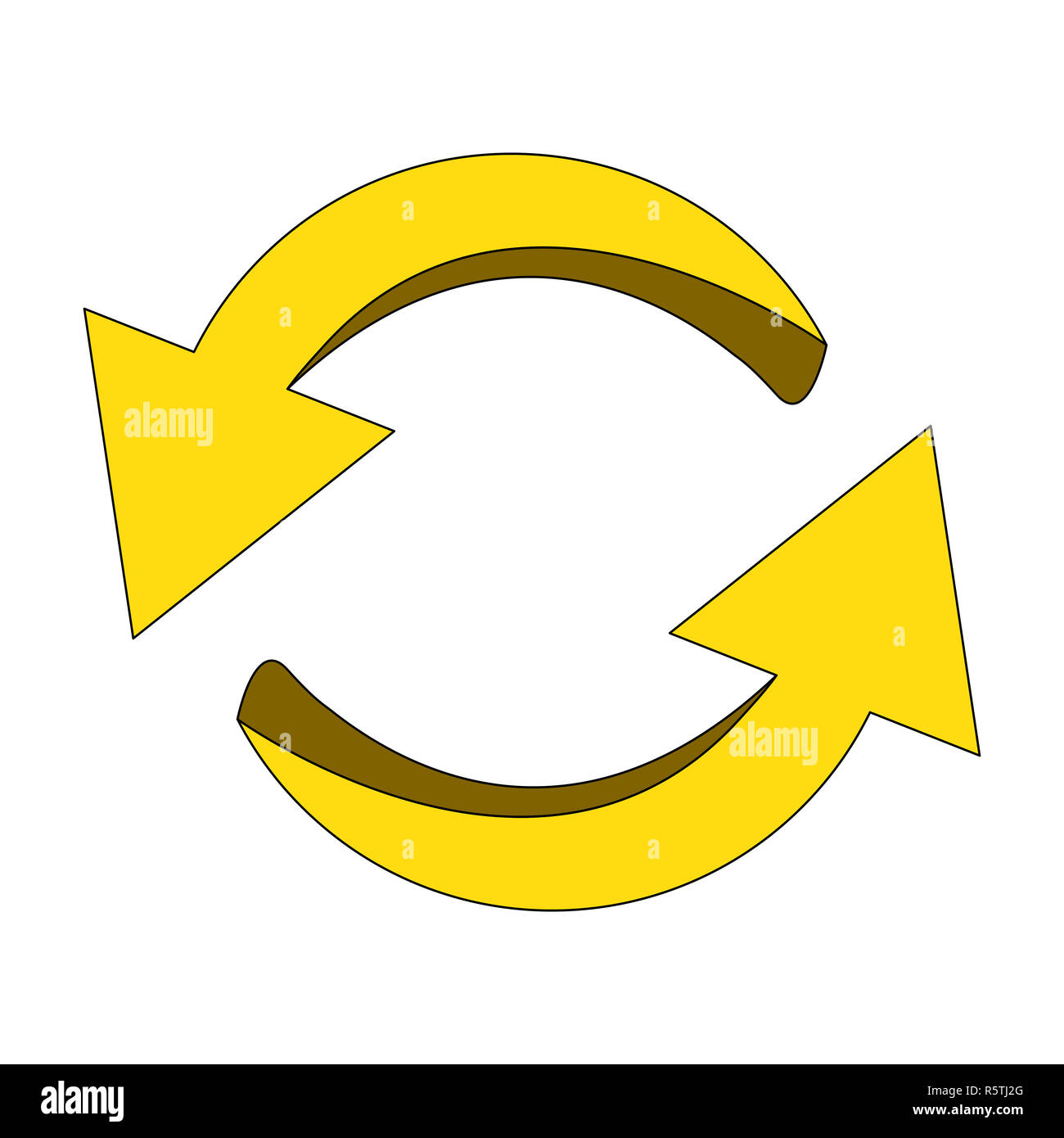 Simbolo freccia, giallo icona clipart ciclo concetto di business.  Illustrazione di vettore isolato su sfondo bianco Foto stock - Alamy