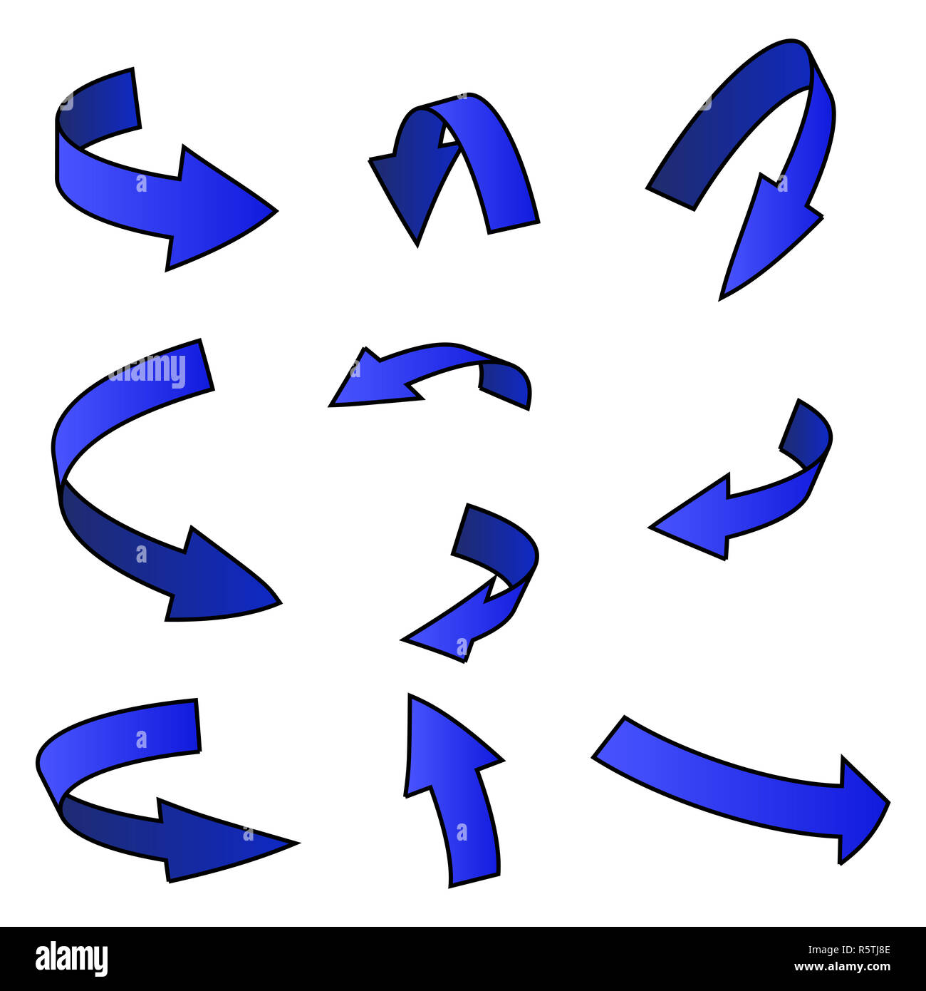Freccia Blu Simbolo Icona Curve Concetto Aziendale Set Illustrazione Di Vettore Isolato Su Sfondo Bianco Foto Stock Alamy