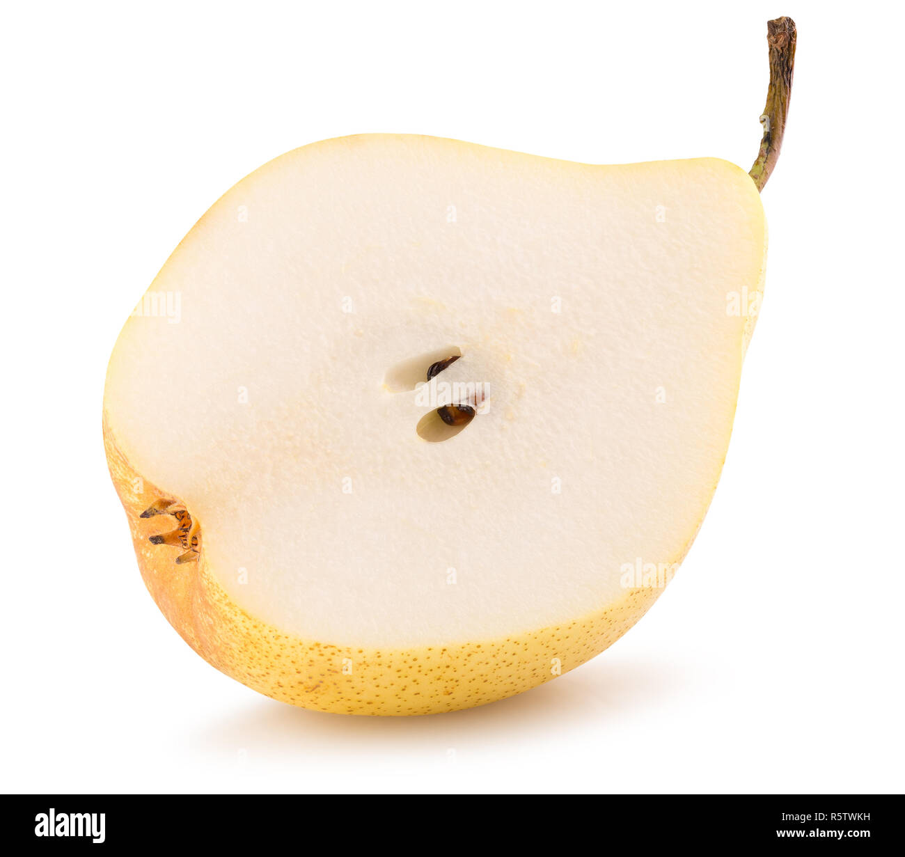 Semi di pera isolato su uno sfondo bianco. Foto Stock