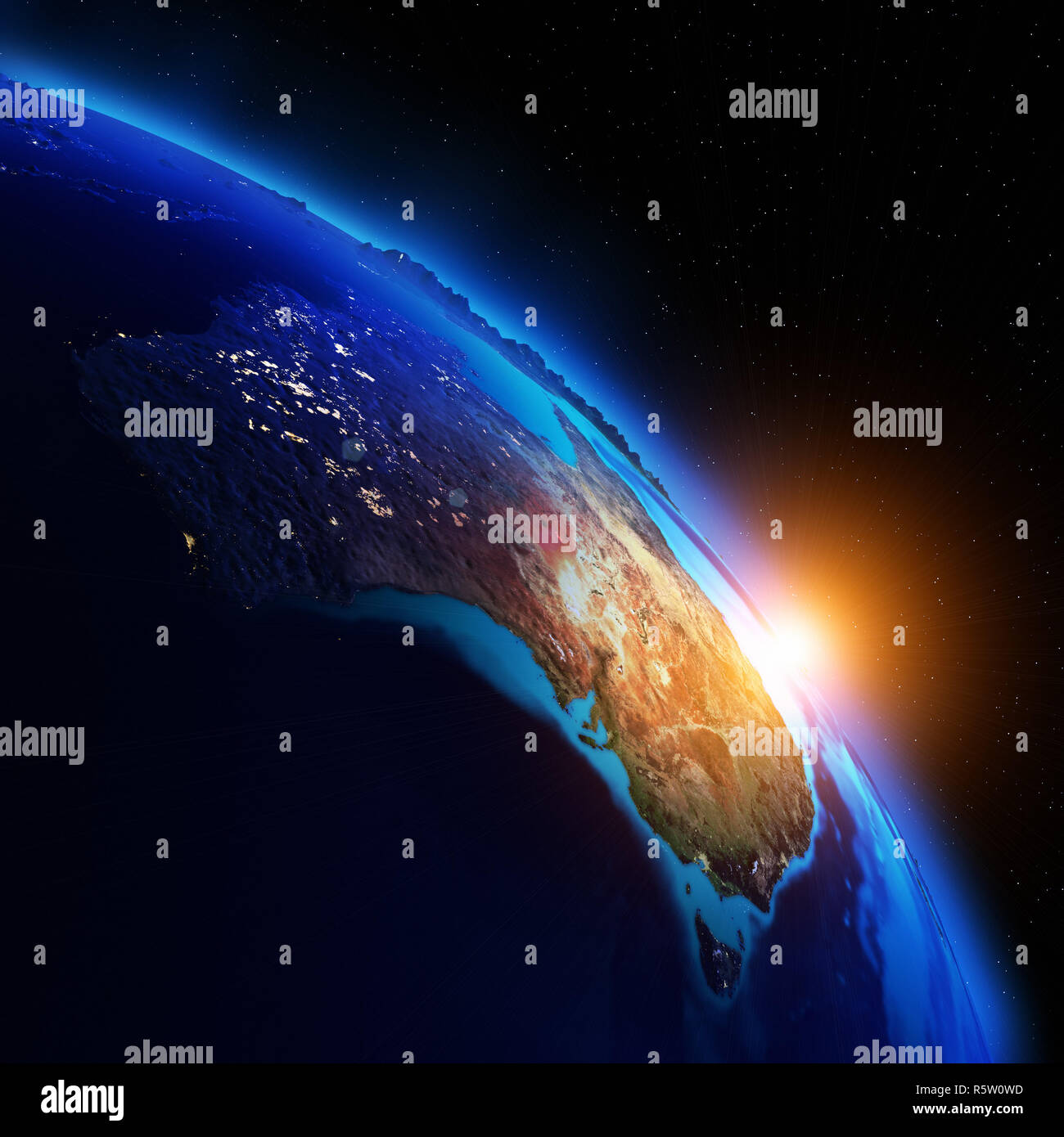 Pianeta notte mappa 3D rendering Foto Stock