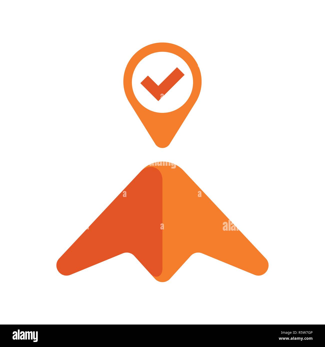 Rock Summit conquistata, illustrazione vettoriale di successo nel business - Emblema con la montagna e contrassegnare bene vicino al peak Illustrazione Vettoriale