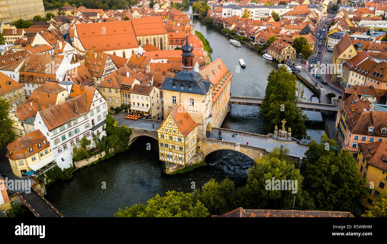 Municipio della Città Vecchia o Altes Rathaus, Bamberg, Baviera, Germania Foto Stock