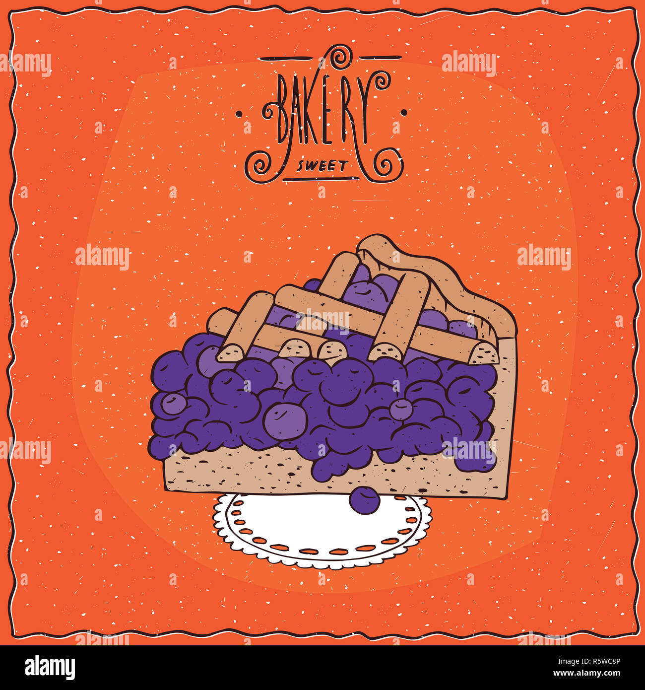 Gustosa blue berry sulla torta di lacy igienico Foto Stock