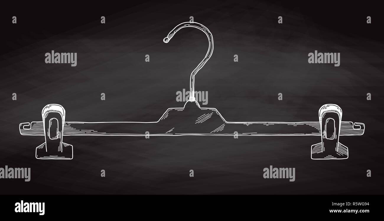 Schizzo appendiabiti su chalk board. Vettore Illustrazione Vettoriale