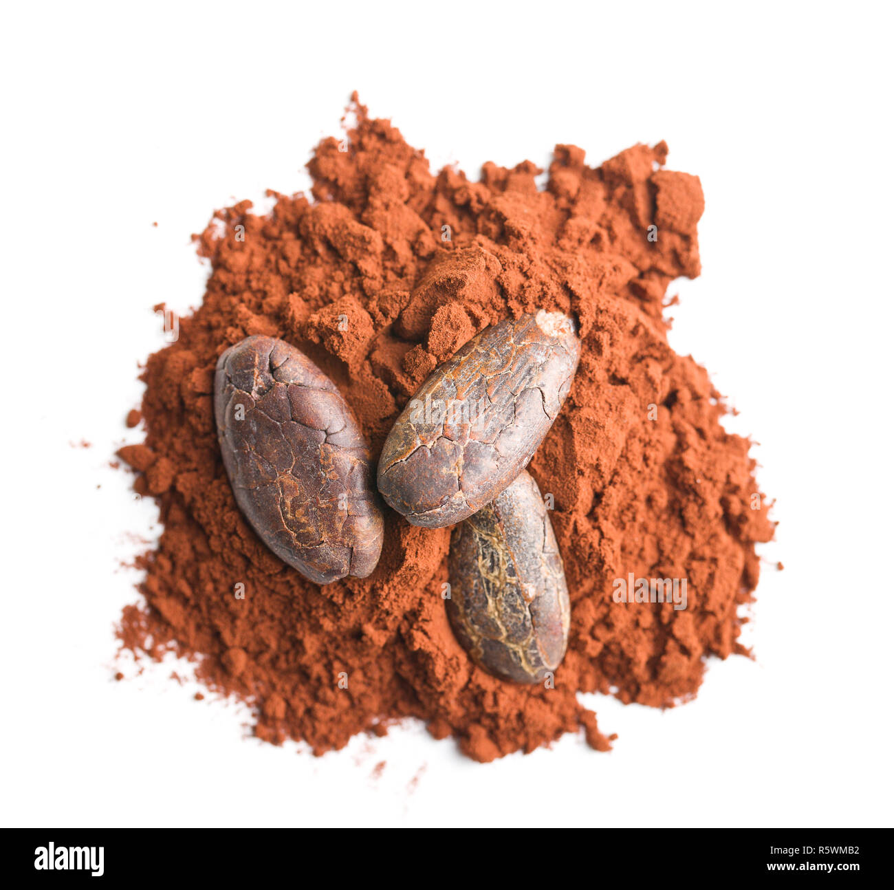 Gustoso il cacao in polvere e fagioli. Foto Stock