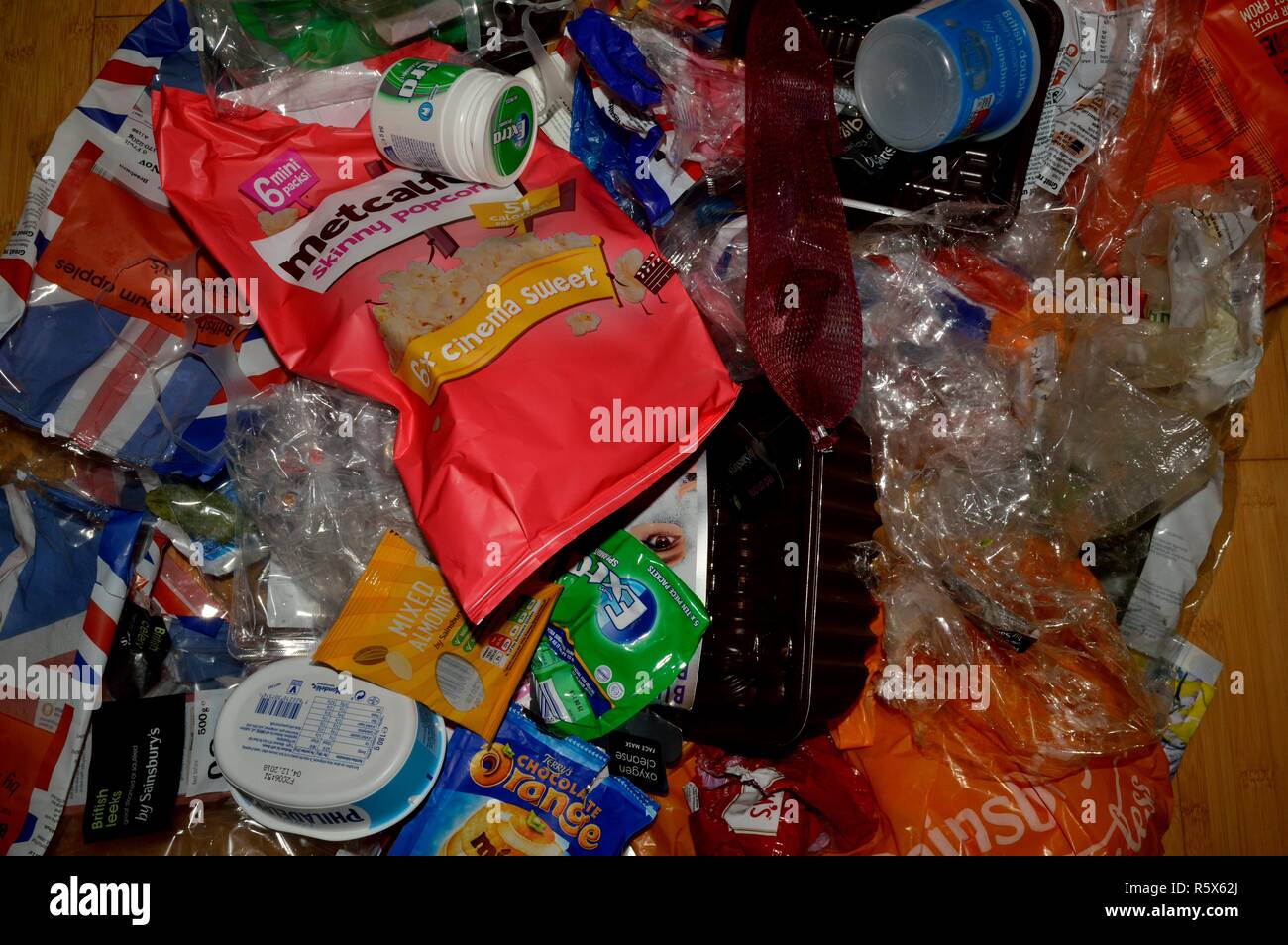 Plastica imballaggi alimentari Foto Stock