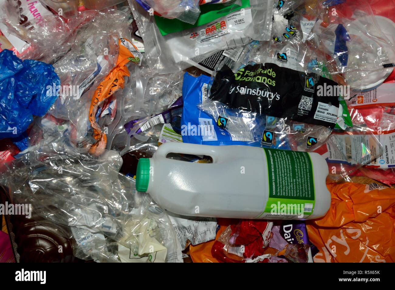 Plastica imballaggi alimentari Foto Stock