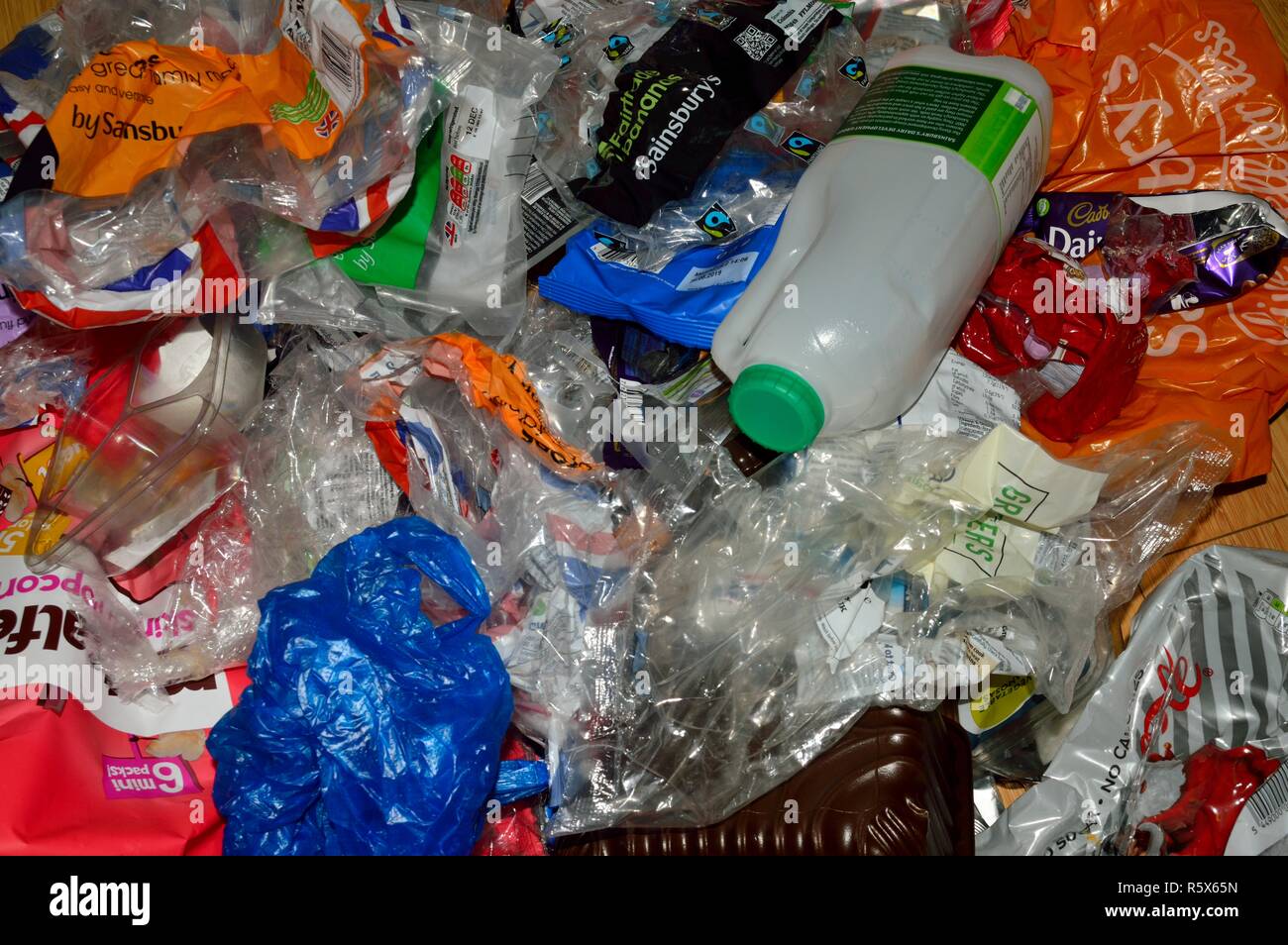 Plastica imballaggi alimentari Foto Stock