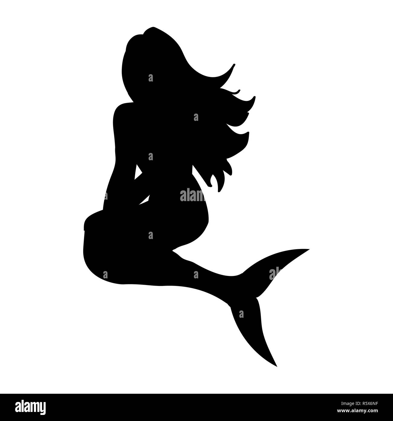 Mermaid silhouette sirena mitologia antica fantasia Foto Stock