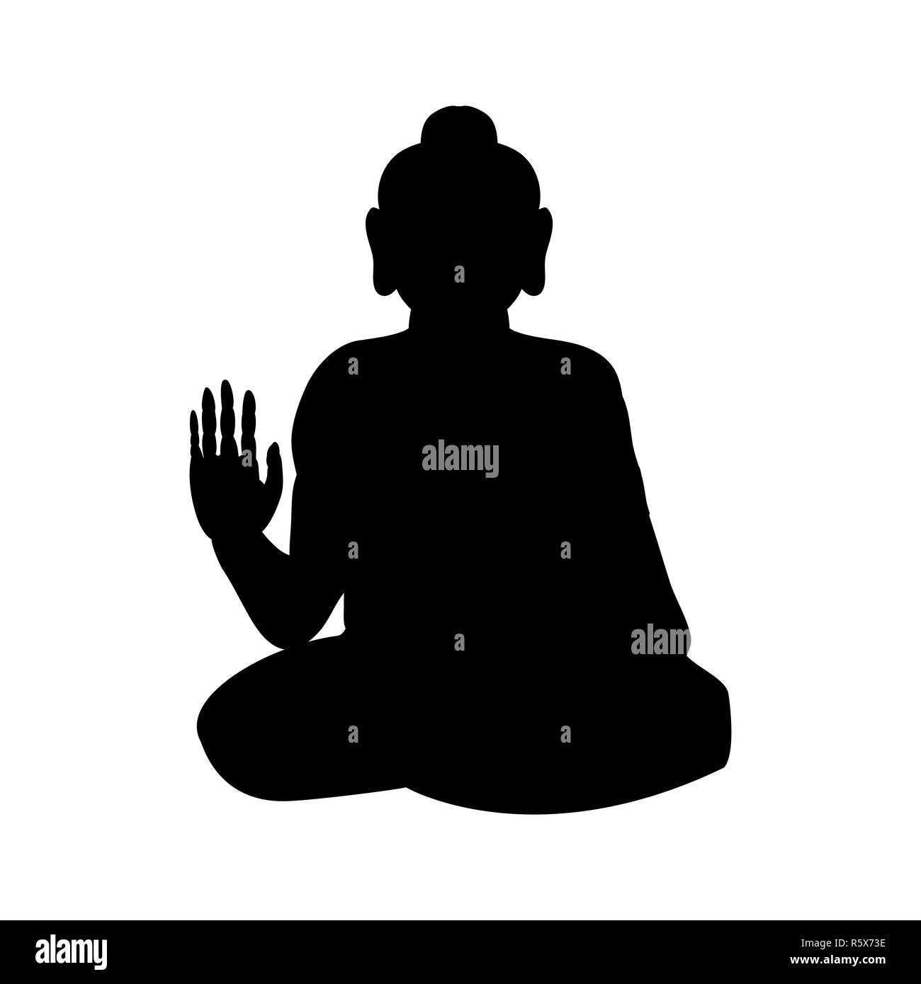 Silhouette di Buddha la religione tradizionale della spiritualità Foto Stock