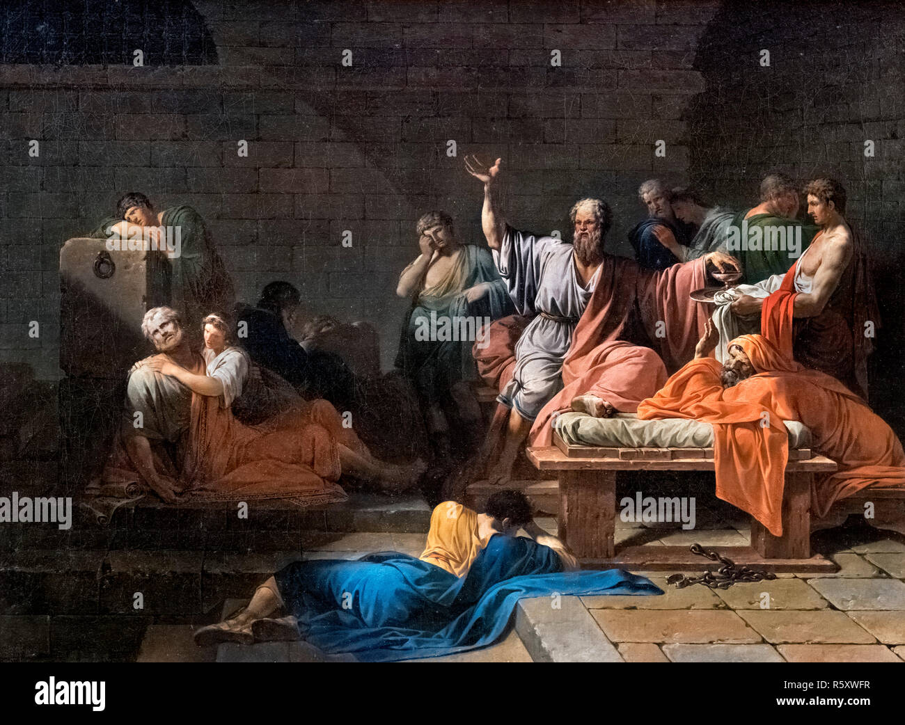 La morte di Socrate da Jean-François Pierre Peyron (1744-1814), olio su tela, 1786/7 Foto Stock