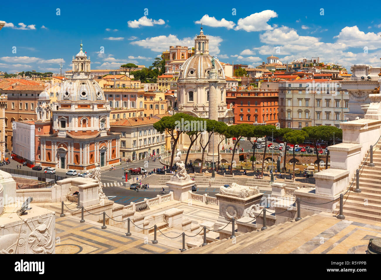 Antico Foro Traiano a Roma, Italia Foto Stock