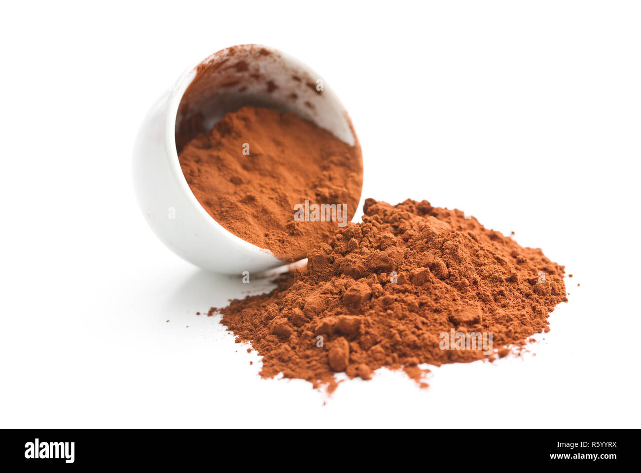 Gustoso cacao in polvere in un recipiente. Foto Stock