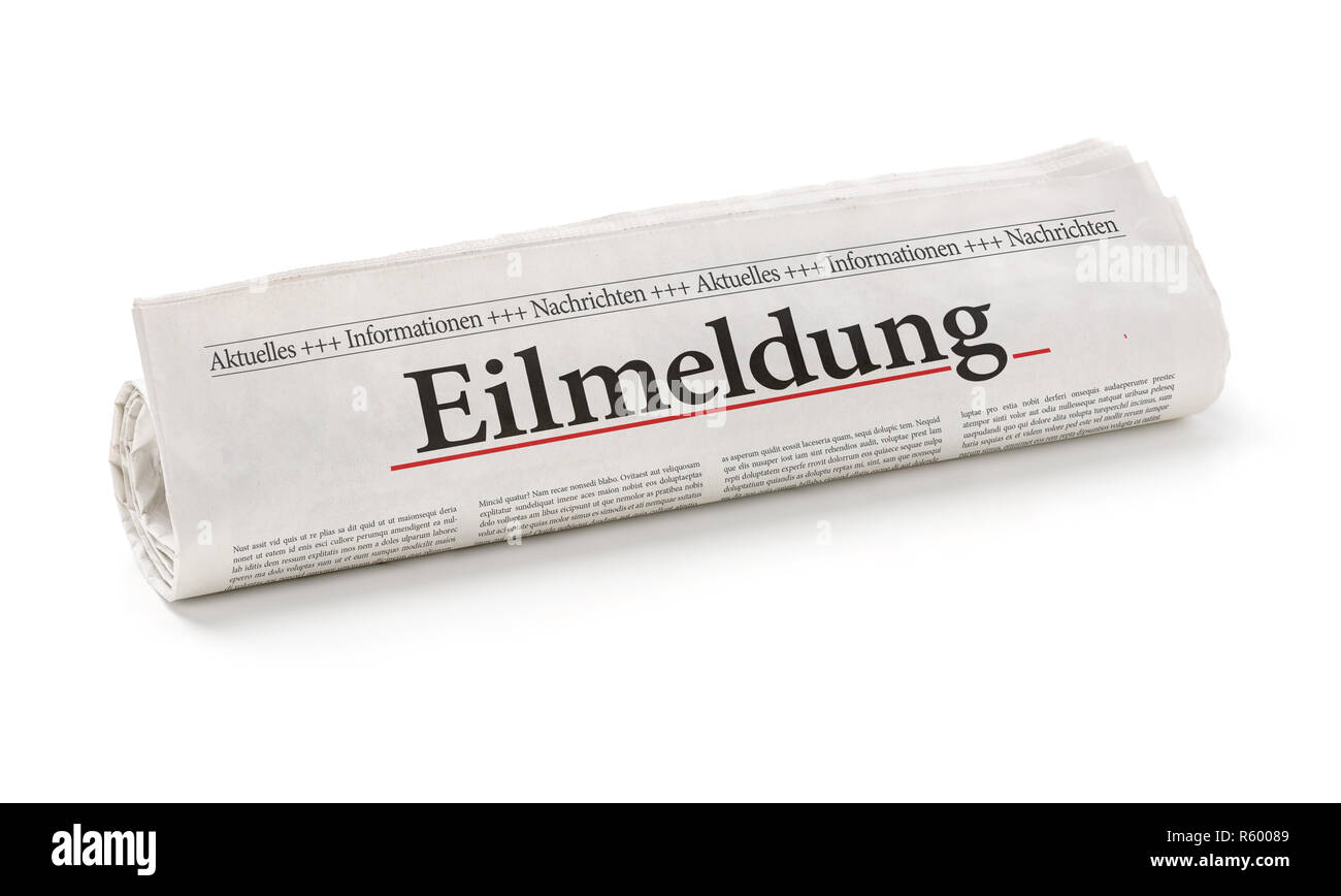 Rotolo di giornale con la voce Ultime notizie Foto Stock